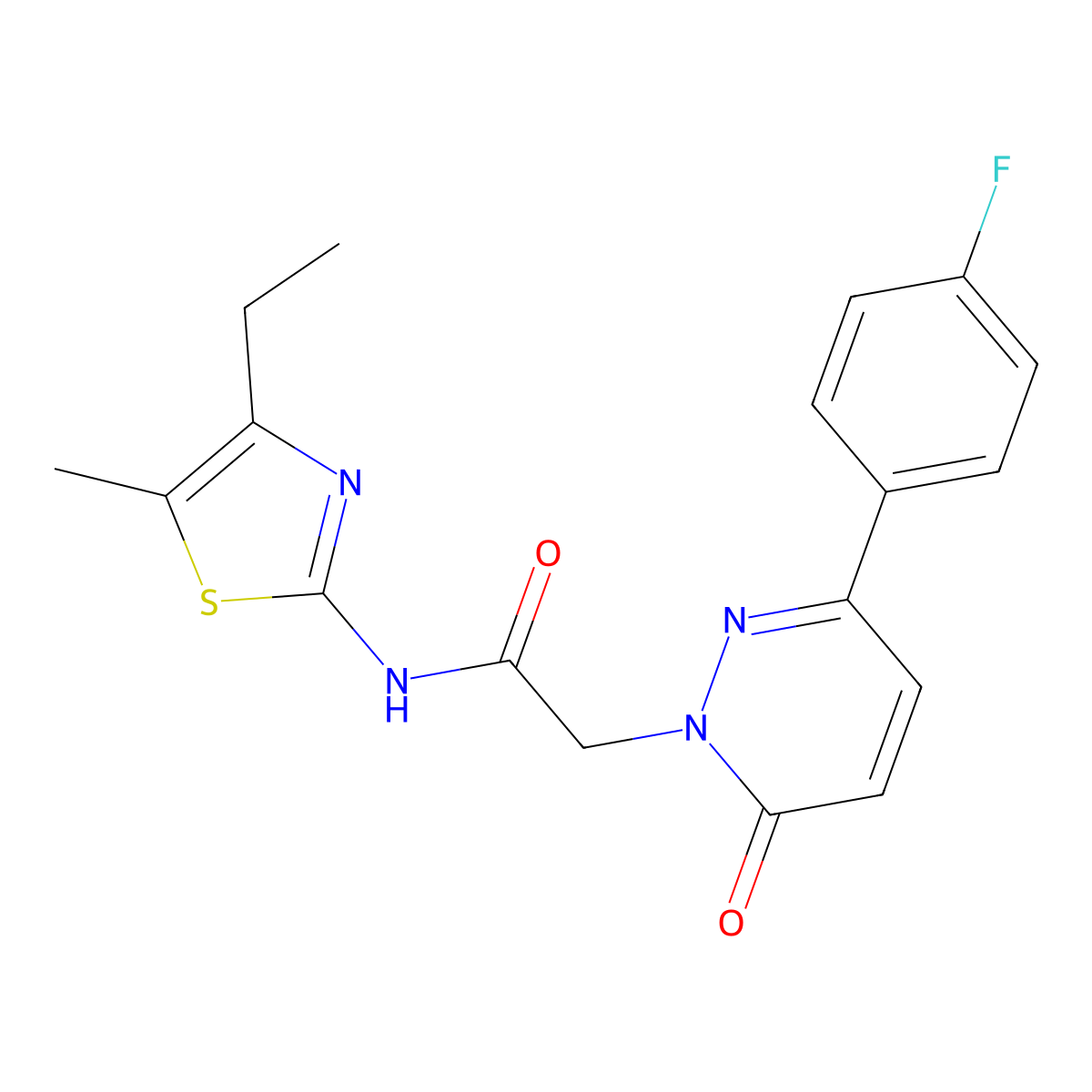 N-[(2Z)-4-ethyl-5-methyl-1,3-thiazol-2(3H)-ylidene]-2-[3-(4-fluorophenyl)-6-oxopyridazin-1(6H)-yl]acetamide molecular structure, CAS 1282129-02-5