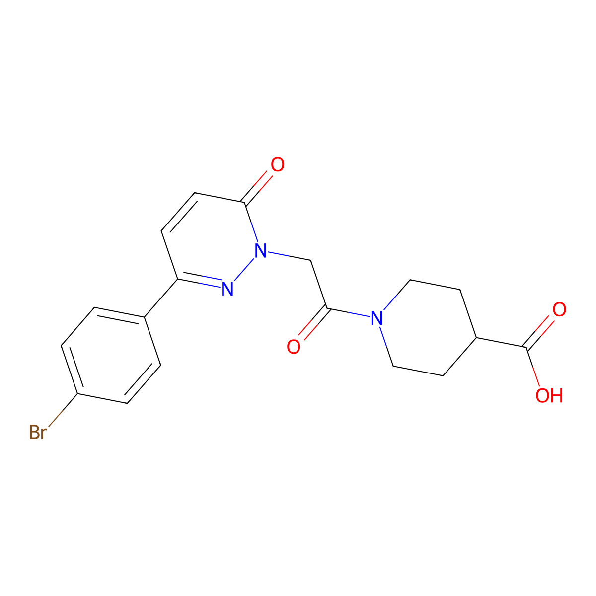 1-{[3-(4-bromophenyl)-6-oxopyridazin-1(6H)-yl]acetyl}piperidine-4-carboxylic acid molecular structure, CAS 1282129-07-0
