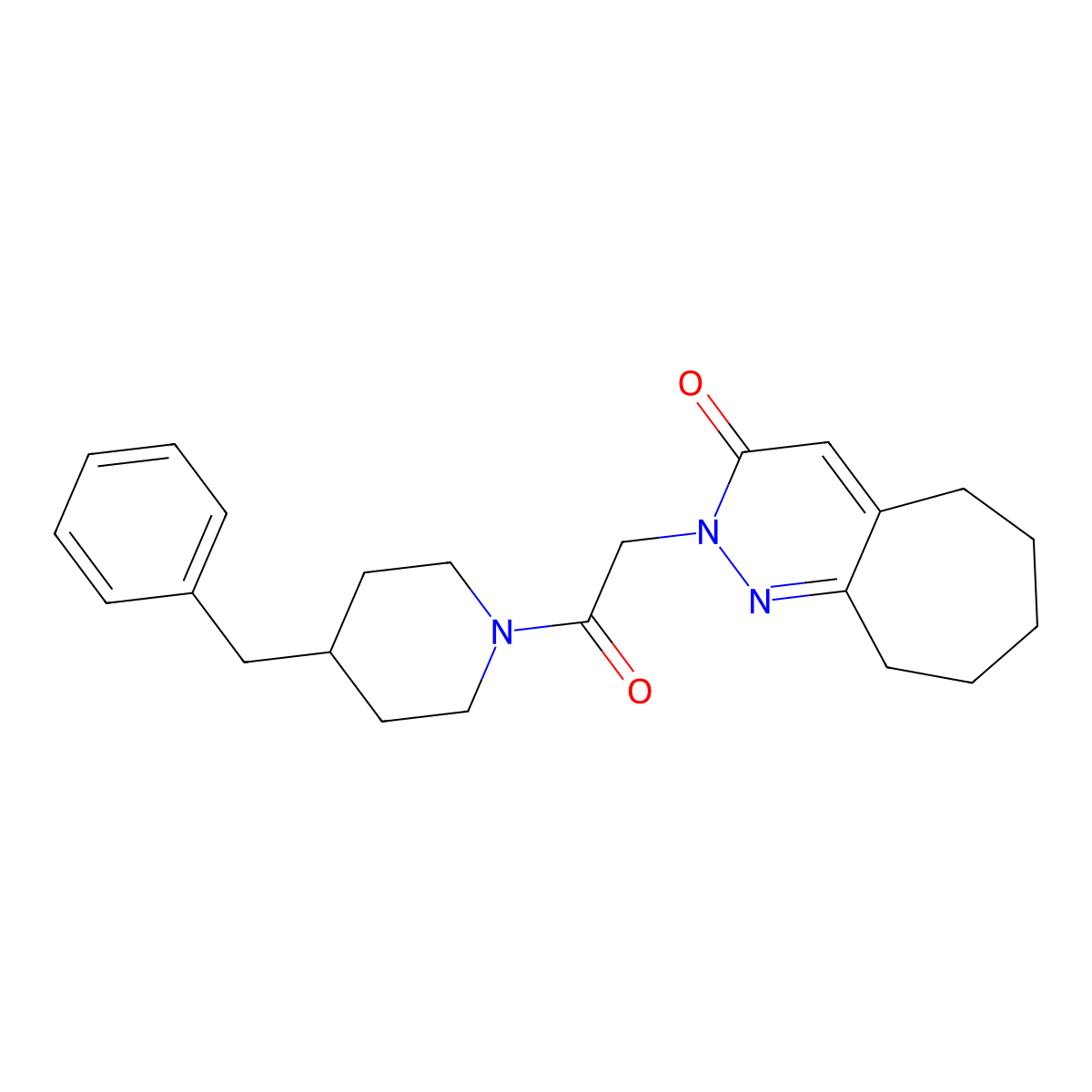 2-[2-(4-benzylpiperidino)-2-oxoethyl]-2,5,6,7,8,9-hexahydro-3H-cyclohepta[c]pyridazin-3-one molecular structure, CAS 1282129-10-5