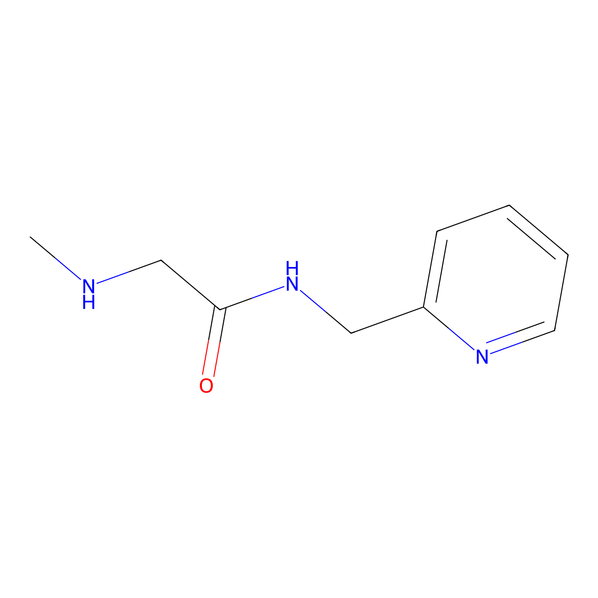 2-(methylamino)-N-(pyridin-2-ylmethyl)acetamide molecular structure, CAS 1282129-50-3