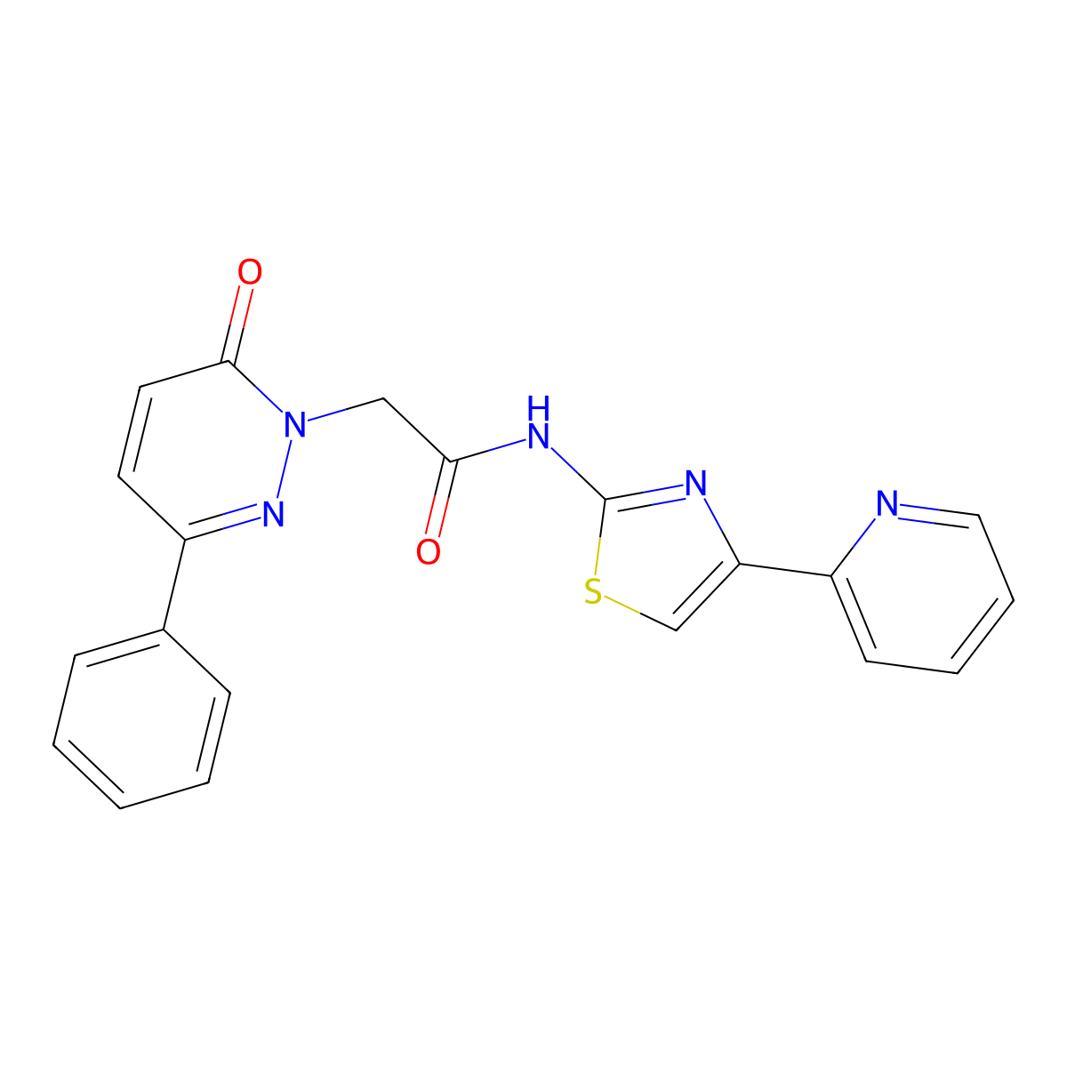 2-(6-oxo-3-phenylpyridazin-1(6H)-yl)-N-[(2Z)-4-(pyridin-2-yl)-1,3-thiazol-2(3H)-ylidene]acetamide molecular structure, CAS 1282129-61-6