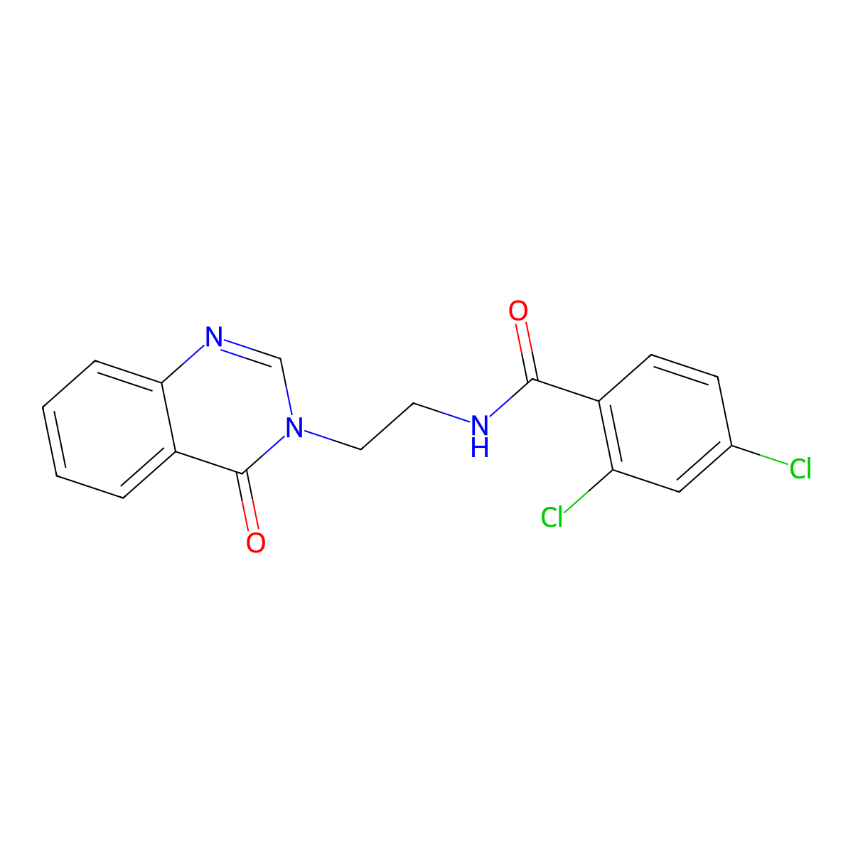 2,4-dichloro-N-(2-(4-oxoquinazolin-3(4H)-yl)ethyl)benzamide molecular structure, CAS 1282129-65-0