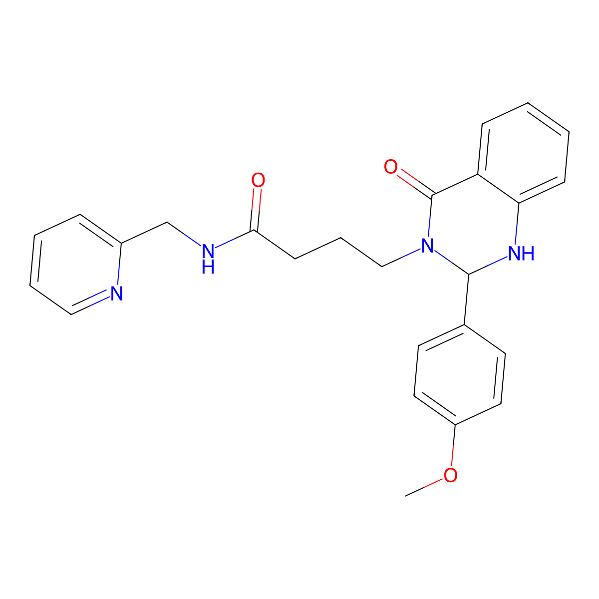 4-[2-(4-methoxyphenyl)-4-oxo-1,4-dihydroquinazolin-3(2H)-yl]-N-(pyridin-2-ylmethyl)butanamide molecular structure, CAS 1282129-71-8
