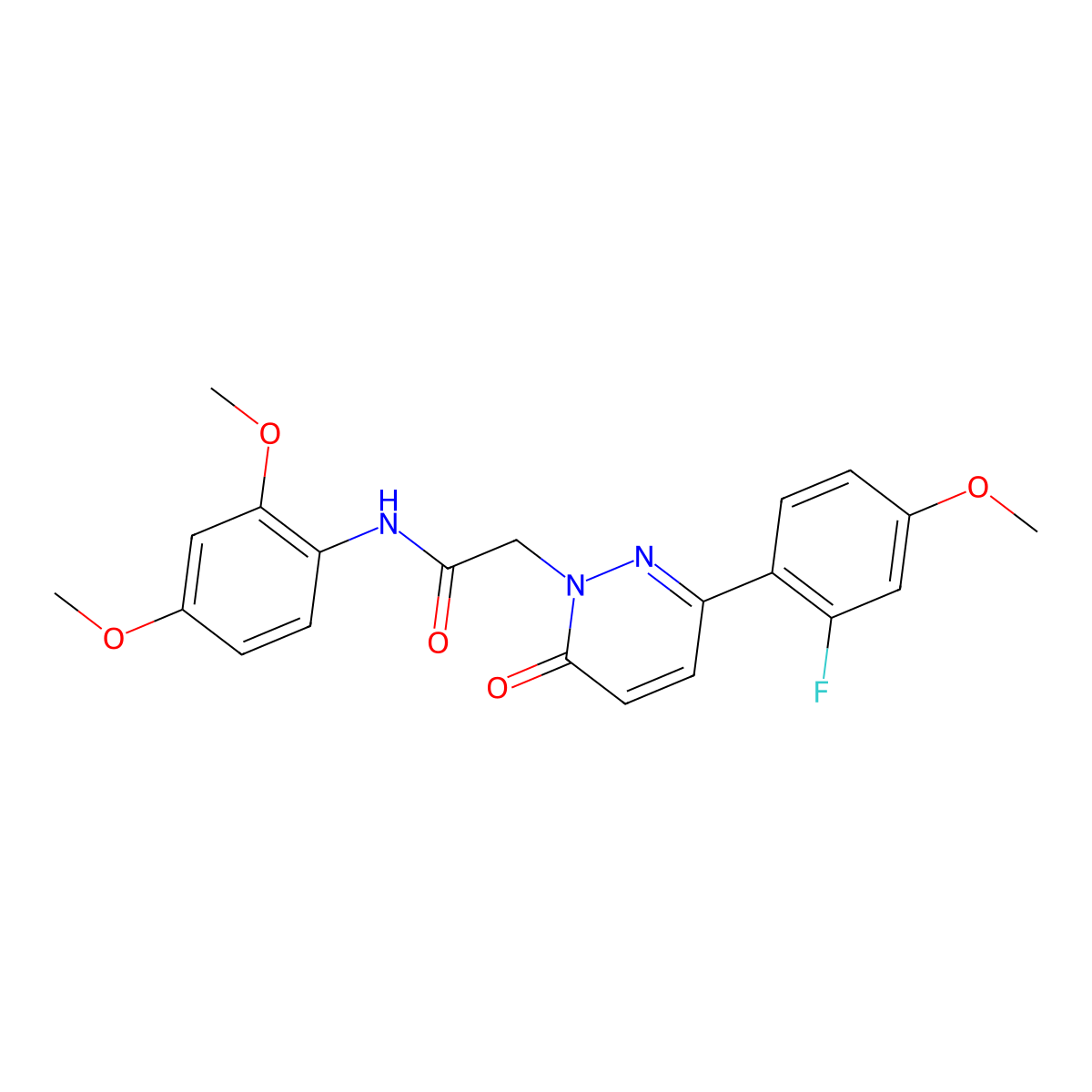N-(2,4-dimethoxyphenyl)-2-(3-(2-fluoro-4-methoxyphenyl)-6-oxopyridazin-1(6H)-yl)acetamide molecular structure, CAS 1282129-75-2