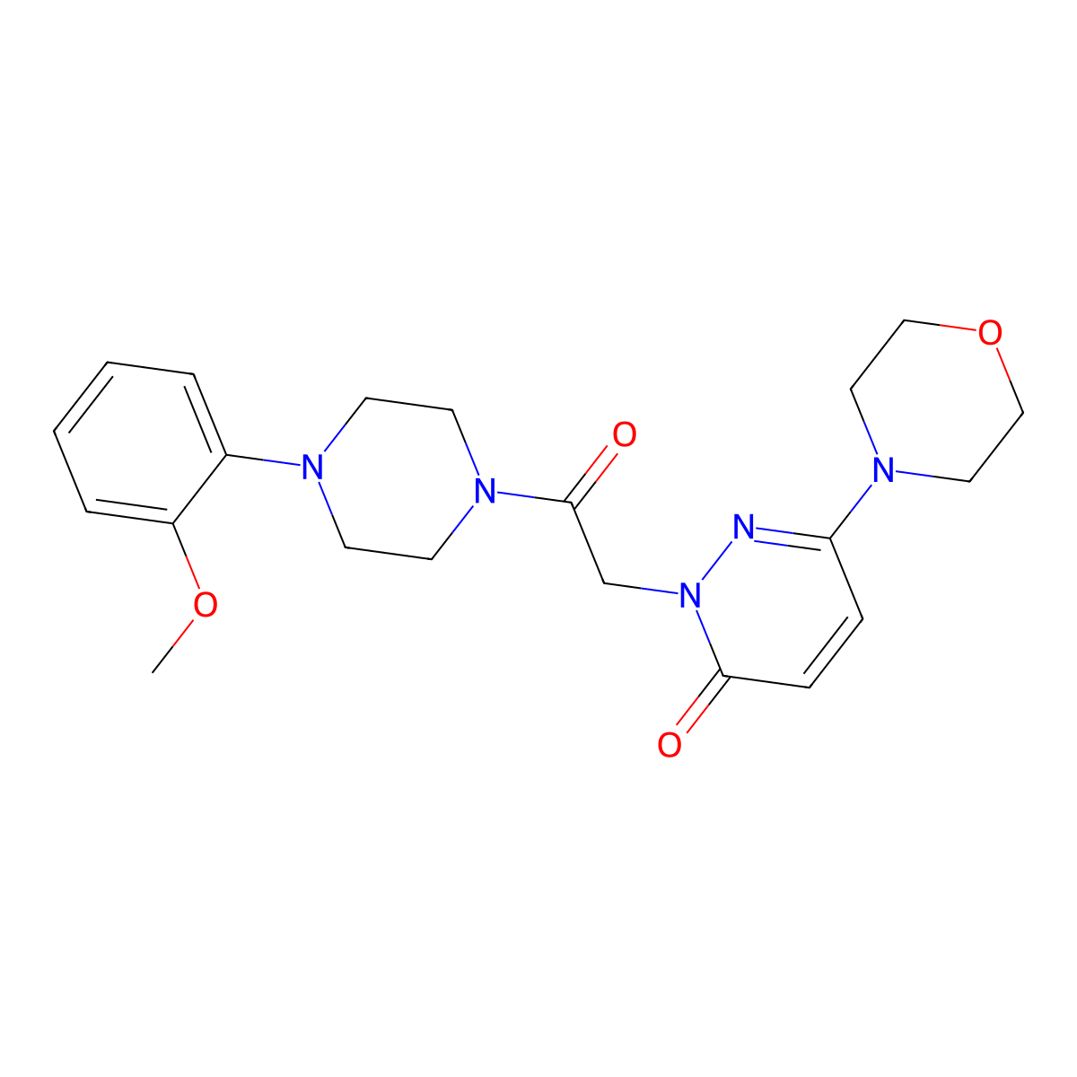 2-{2-[4-(2-methoxyphenyl)piperazin-1-yl]-2-oxoethyl}-6-(morpholin-4-yl)pyridazin-3(2H)-one molecular structure, CAS 1282129-94-5