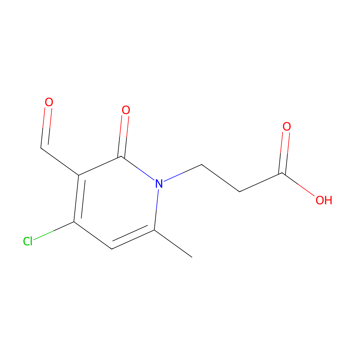 3-(4-chloro-3-formyl-6-methyl-2-oxopyridin-1(2H)-yl)propanoic acid molecular structure, CAS 1282130-51-1