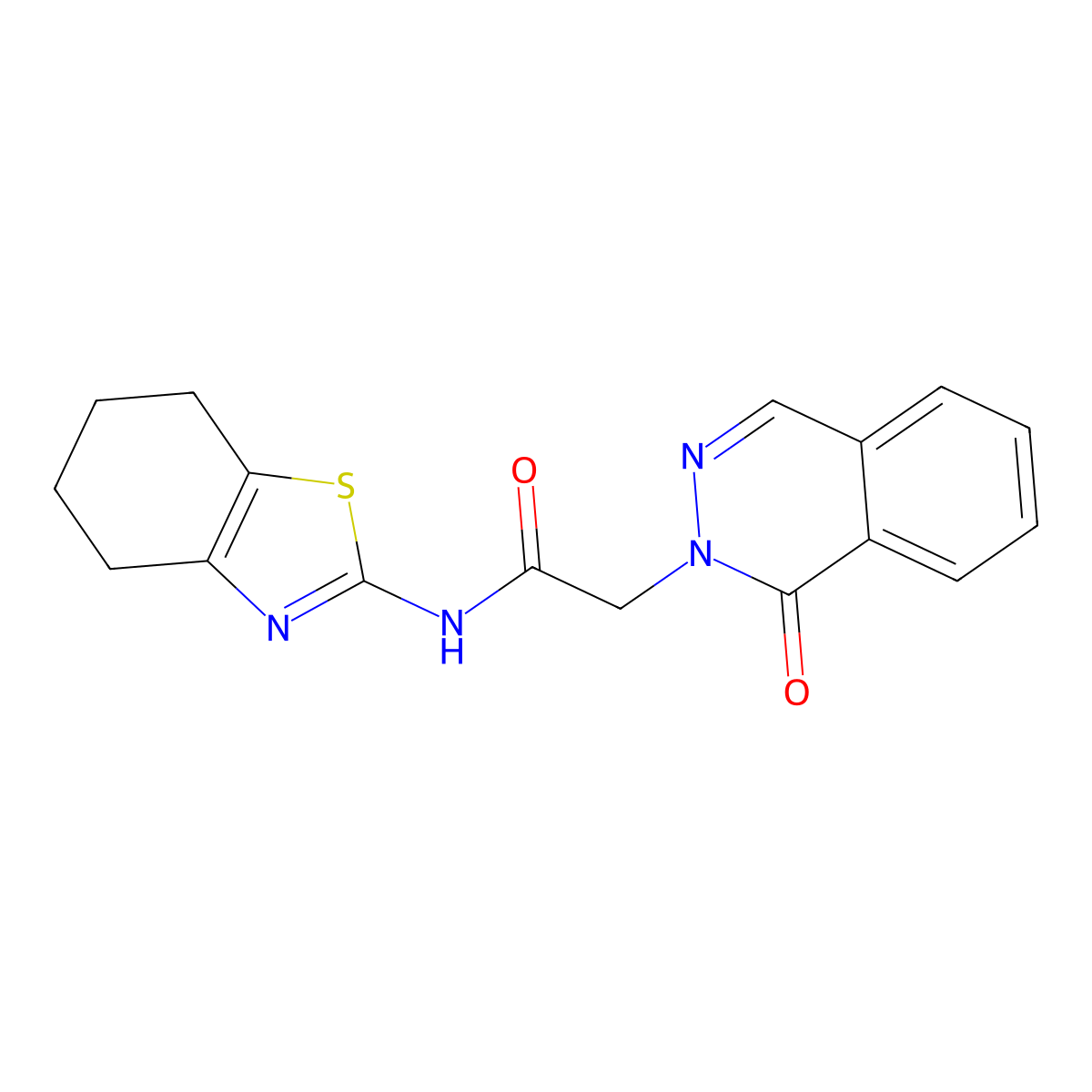 2-(1-oxophthalazin-2(1H)-yl)-N-[(2Z)-4,5,6,7-tetrahydro-1,3-benzothiazol-2(3H)-ylidene]acetamide molecular structure, CAS 1282130-68-0