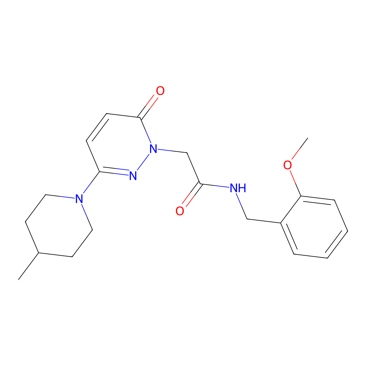 N-(2-methoxybenzyl)-2-(3-(4-methylpiperidin-1-yl)-6-oxopyridazin-1(6H)-yl)acetamide molecular structure, CAS 1282130-79-3