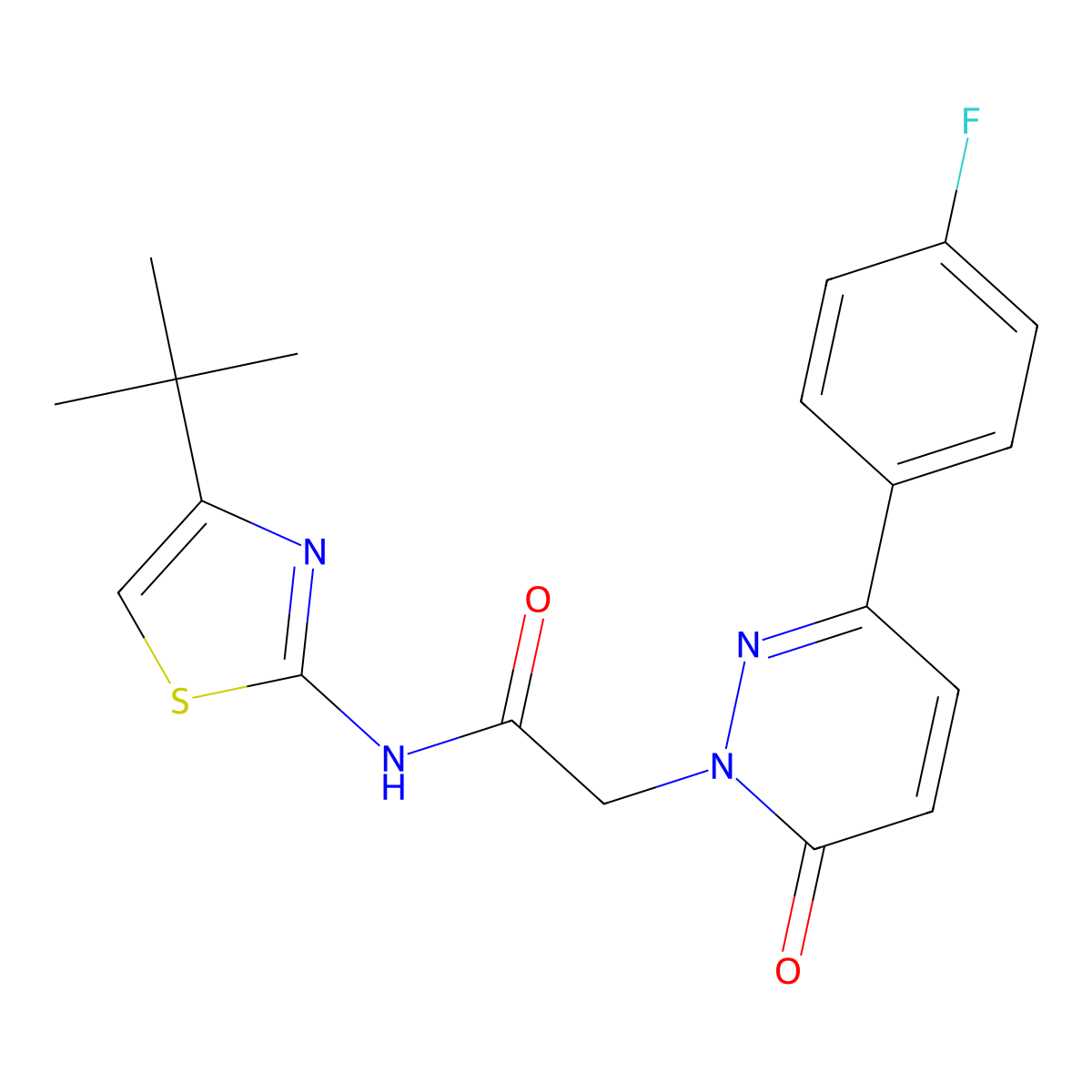 N-[(2Z)-4-tert-butyl-1,3-thiazol-2(3H)-ylidene]-2-[3-(4-fluorophenyl)-6-oxopyridazin-1(6H)-yl]acetamide molecular structure, CAS 1282130-89-5