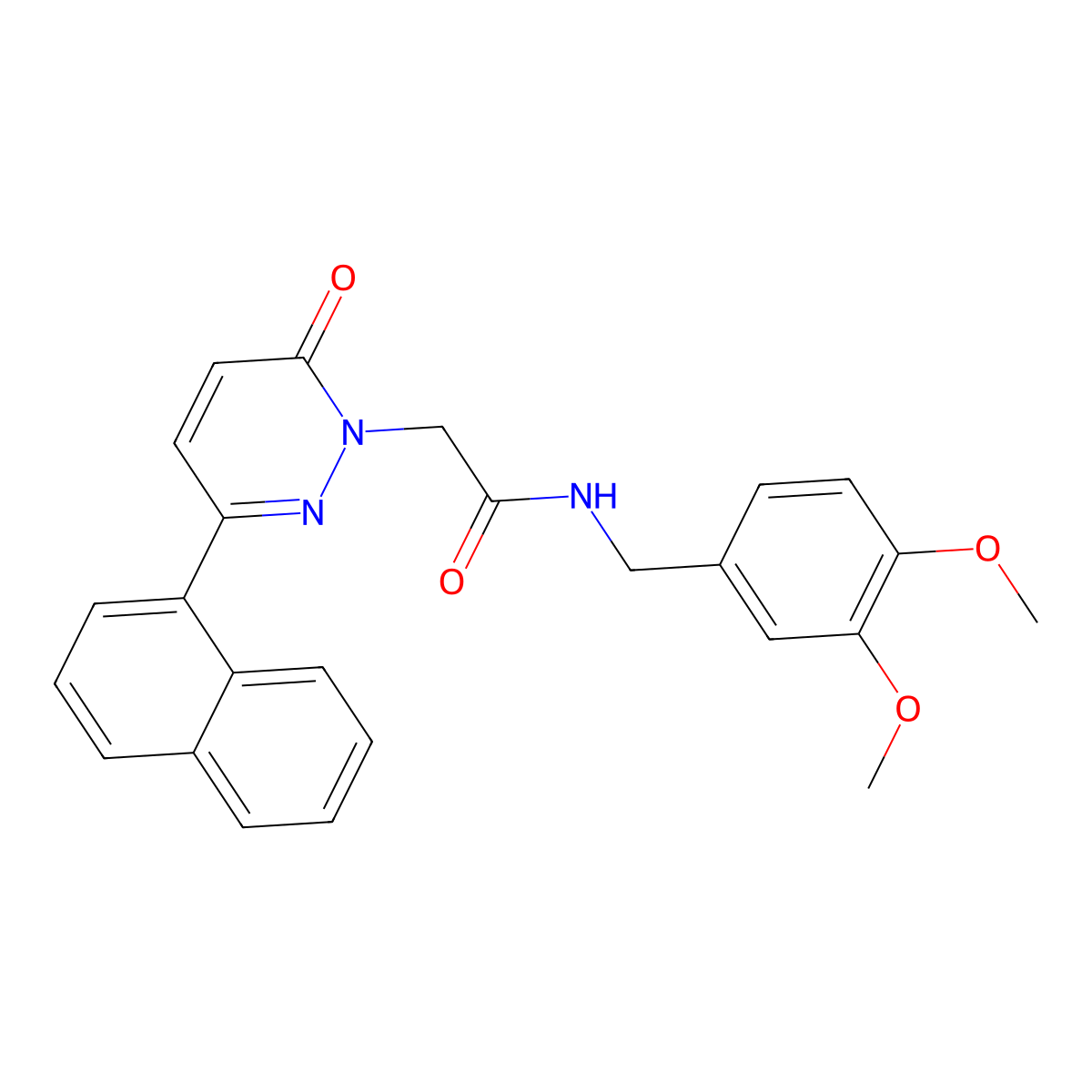 N-(3,4-dimethoxybenzyl)-2-(3-(naphthalen-1-yl)-6-oxopyridazin-1(6H)-yl)acetamide molecular structure, CAS 1282131-07-0