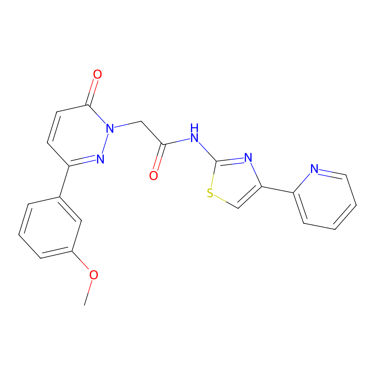 2-[3-(3-methoxyphenyl)-6-oxopyridazin-1(6H)-yl]-N-[(2Z)-4-(pyridin-2-yl)-1,3-thiazol-2(3H)-ylidene]acetamide molecular structure, CAS 1282131-10-5