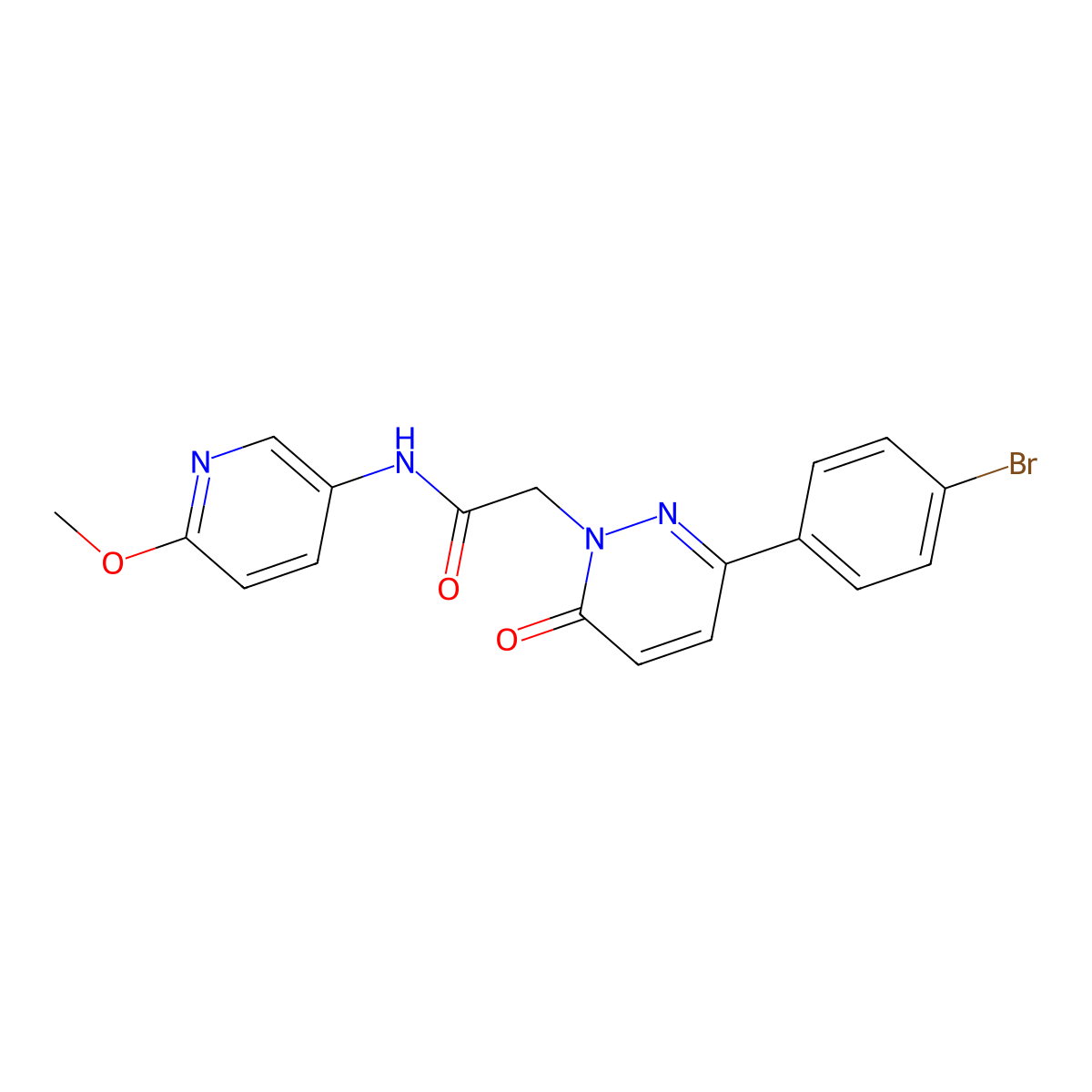 2-[3-(4-bromophenyl)-6-oxopyridazin-1(6H)-yl]-N-(6-methoxypyridin-3-yl)acetamide molecular structure, CAS 1282131-29-6