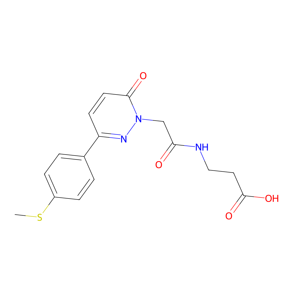 N-({3-[4-(methylsulfanyl)phenyl]-6-oxopyridazin-1(6H)-yl}acetyl)-beta-alanine molecular structure, CAS 1282131-35-4