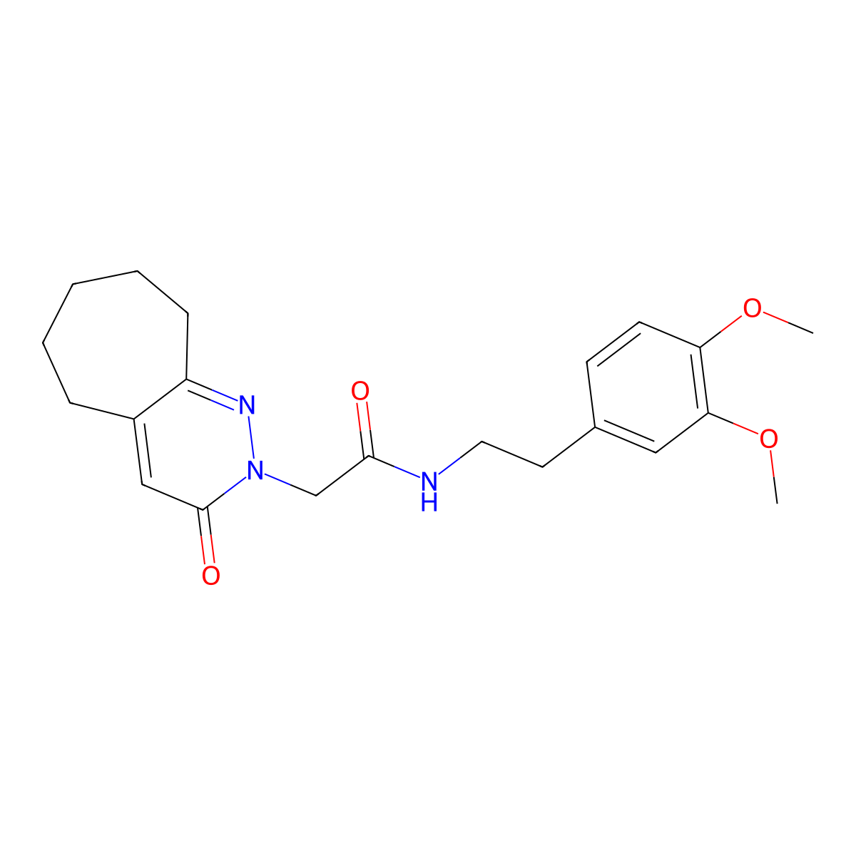 N~1~-(3,4-dimethoxyphenethyl)-2-(3-oxo-3,5,6,7,8,9-hexahydro-2H-cyclohepta[c]pyridazin-2-yl)acetamide molecular structure, CAS 1282131-39-8