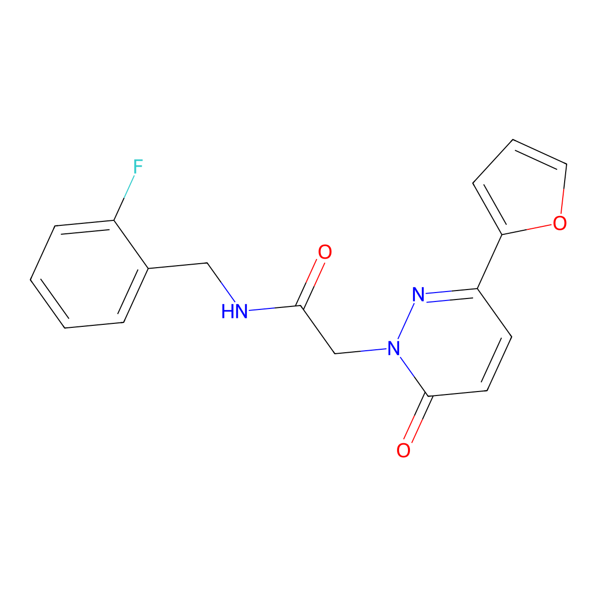 N-(2-fluorobenzyl)-2-[3-(2-furyl)-6-oxo-1(6H)-pyridazinyl]acetamide molecular structure, CAS 1282131-41-2