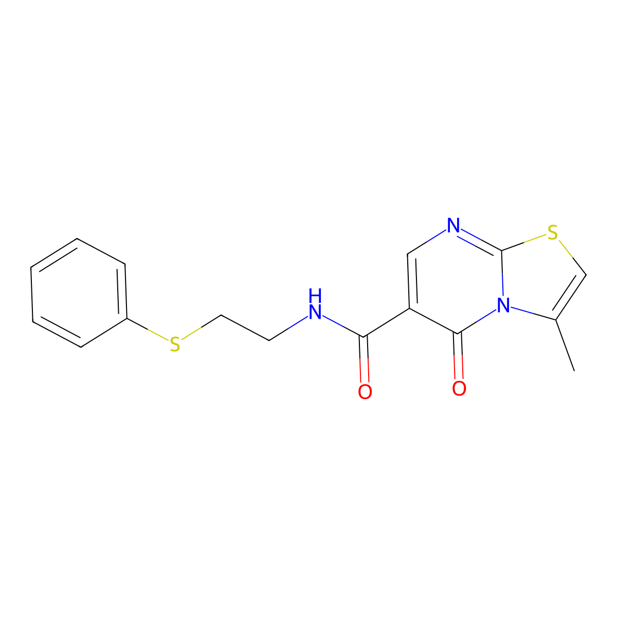 3-methyl-5-oxo-N-[2-(phenylsulfanyl)ethyl]-5H-[1,3]thiazolo[3,2-a]pyrimidine-6-carboxamide molecular structure, CAS 1282131-44-5