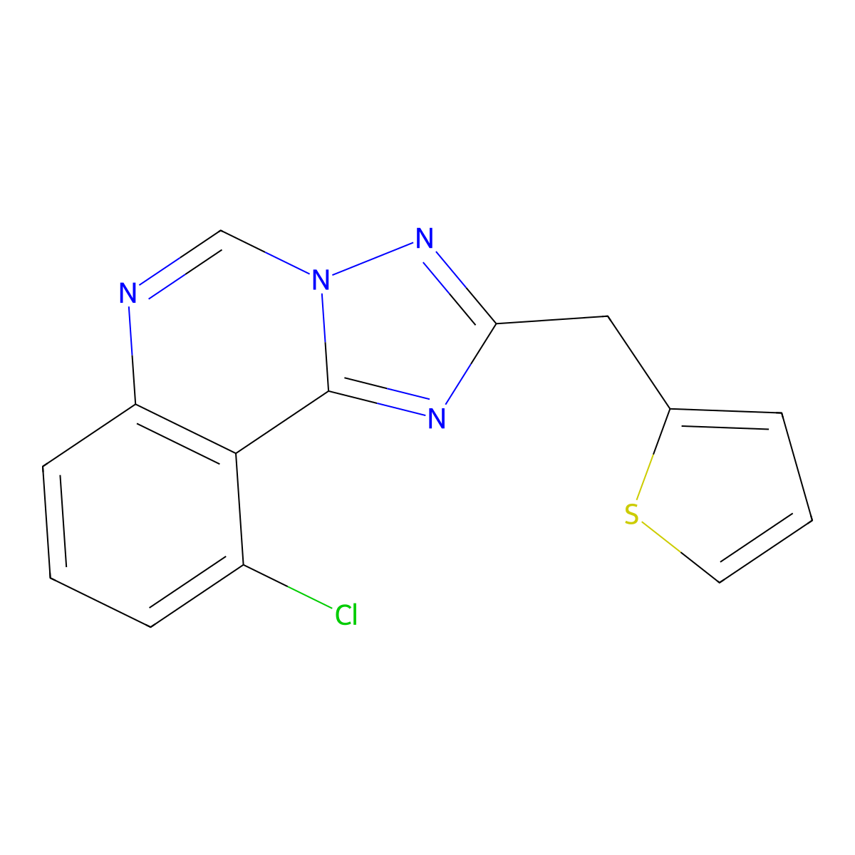 10-Chloro-2-(thiophen-2-ylmethyl)-[1,2,4]triazolo[1,5-c]quinazoline molecular structure, CAS 1282131-55-8