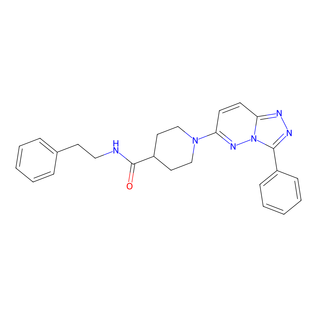 N-(2-phenylethyl)-1-(3-phenyl[1,2,4]triazolo[4,3-b]pyridazin-6-yl)piperidine-4-carboxamide molecular structure, CAS 1282131-59-2