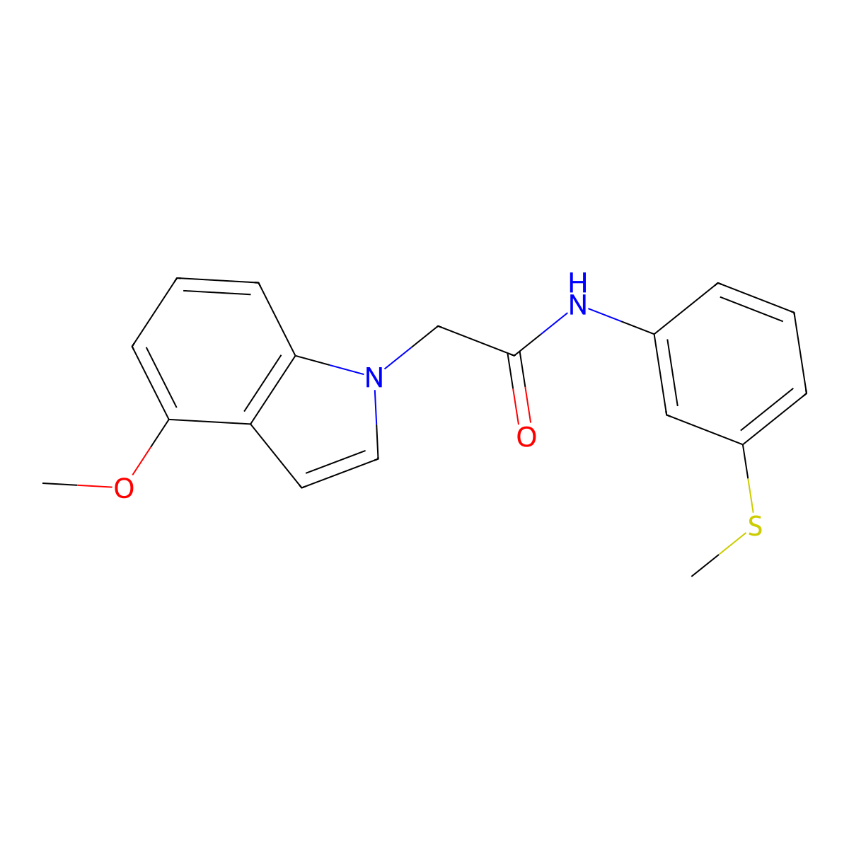 2-(4-methoxy-1H-indol-1-yl)-N-[3-(methylsulfanyl)phenyl]acetamide molecular structure, CAS 1282131-60-5