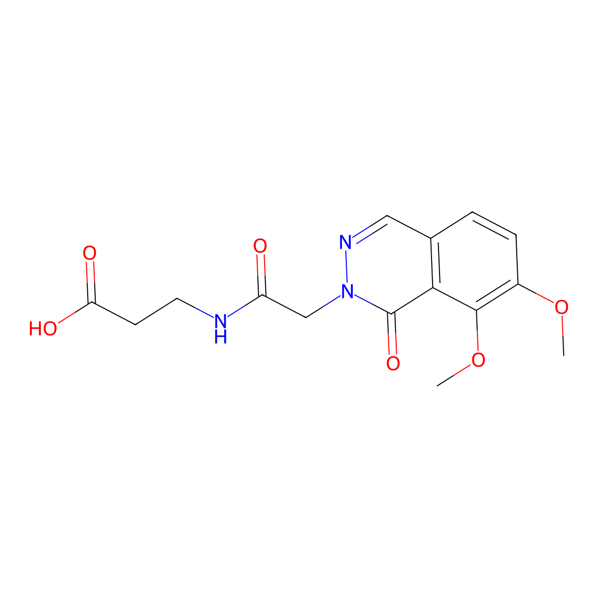 N-[(7,8-dimethoxy-1-oxophthalazin-2(1H)-yl)acetyl]-beta-alanine molecular structure, CAS 1282131-71-8