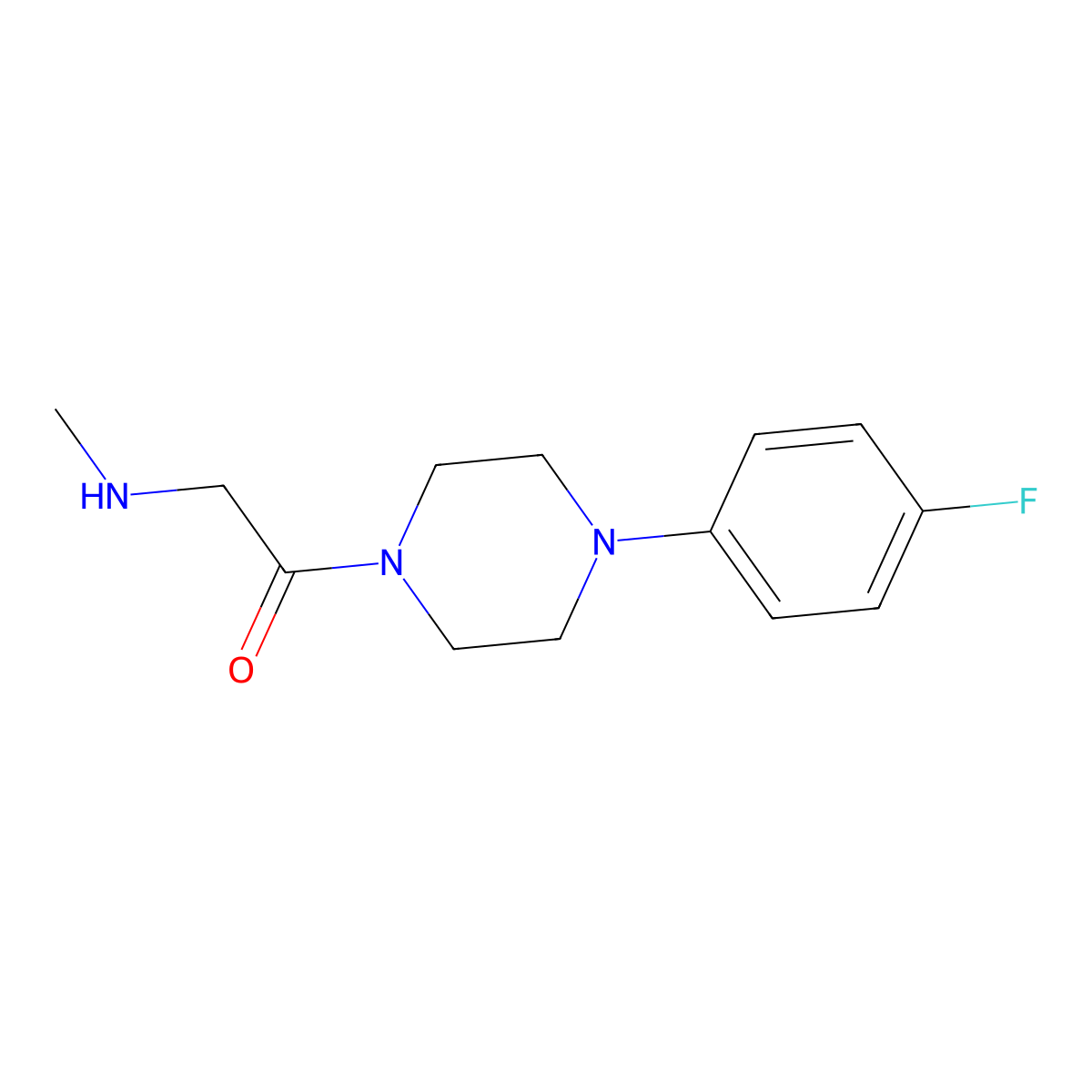1-[4-(4-Fluorophenyl)piperazin-1-yl]-2-(methylamino)ethanone molecular structure, CAS 1282131-74-1