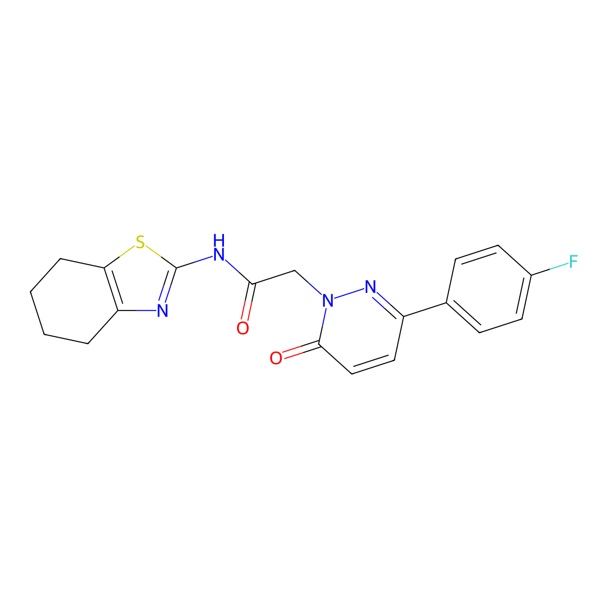 2-(3-(4-fluorophenyl)-6-oxopyridazin-1(6H)-yl)-N-(4,5,6,7-tetrahydrobenzo[d]thiazol-2-yl)acetamide molecular structure, CAS 1282131-84-3
