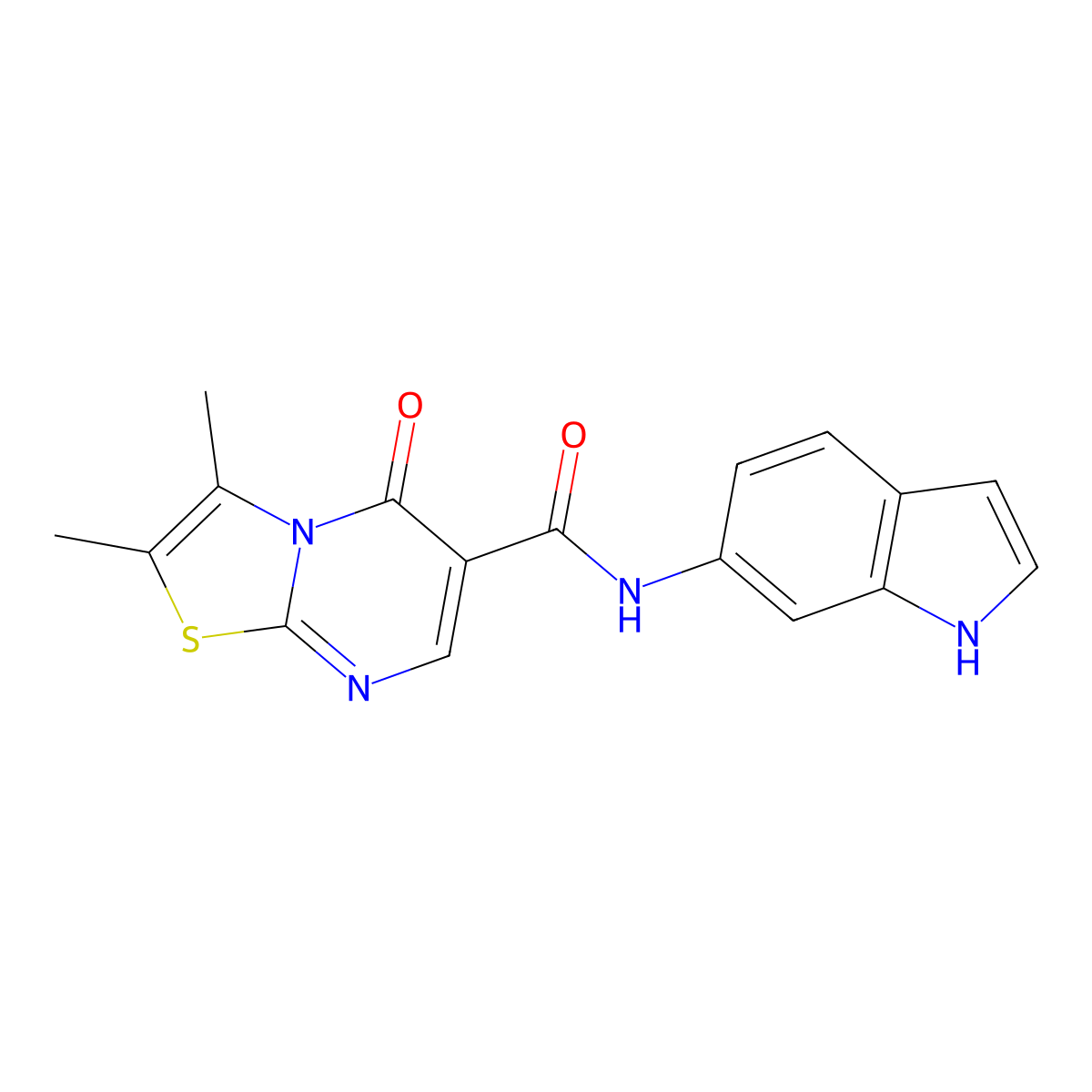 N-(1H-indol-6-yl)-2,3-dimethyl-5-oxo-5H-[1,3]thiazolo[3,2-a]pyrimidine-6-carboxamide molecular structure, CAS 1282132-09-5