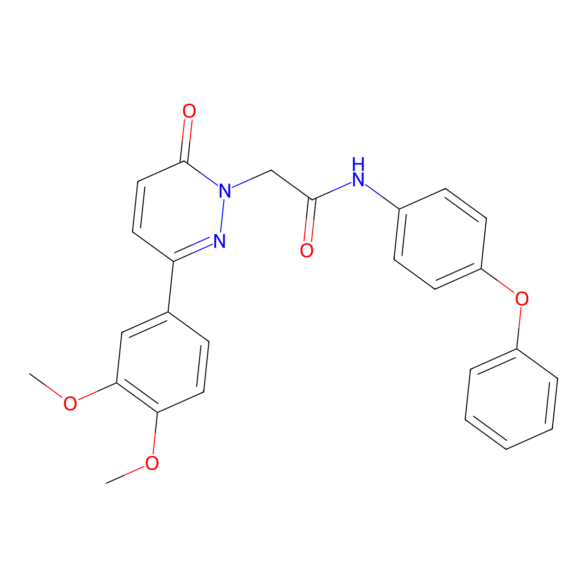 2-(3-(3,4-dimethoxyphenyl)-6-oxopyridazin-1(6H)-yl)-N-(4-phenoxyphenyl)acetamide molecular structure, CAS 1282132-10-8