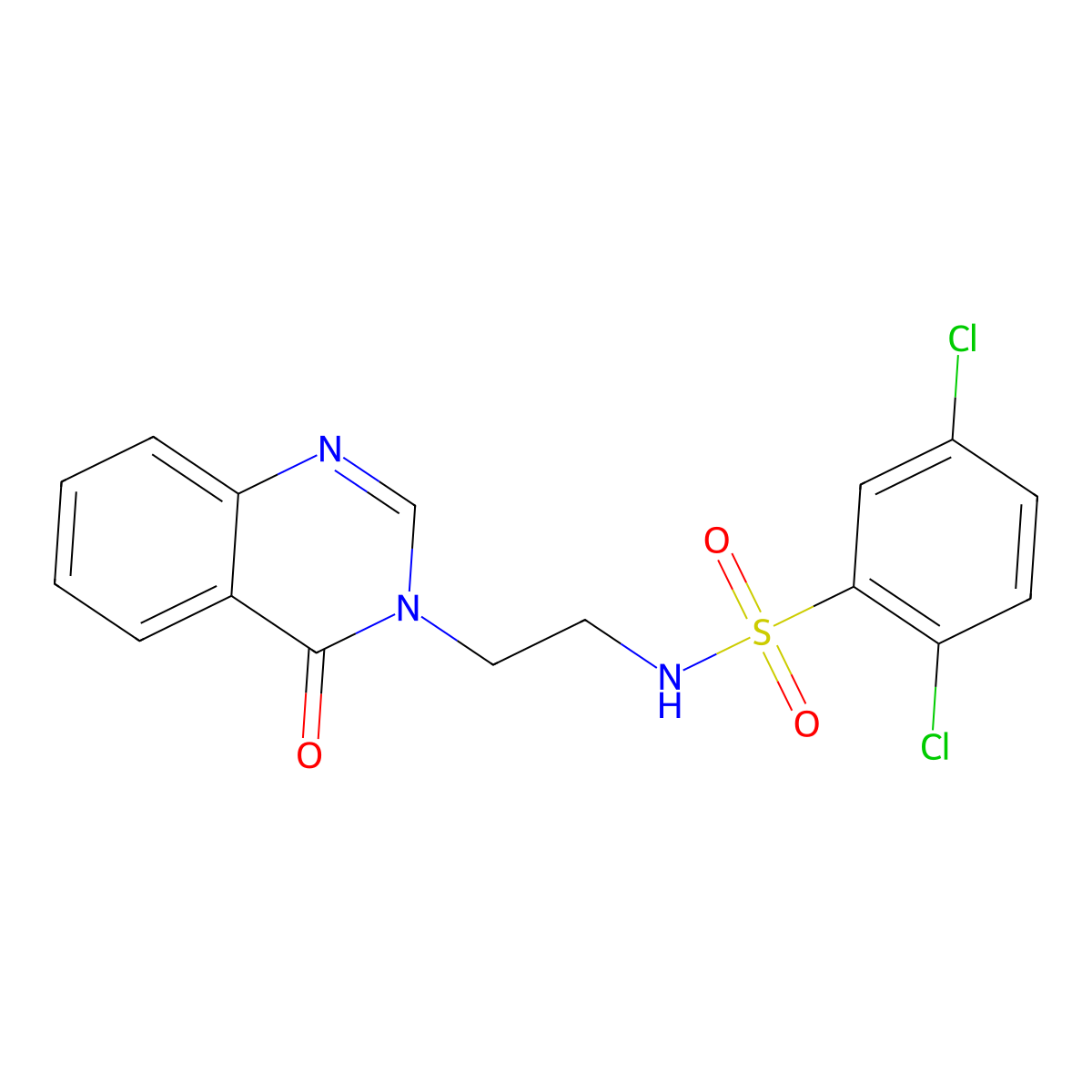 2,5-dichloro-N-(2-(4-oxoquinazolin-3(4H)-yl)ethyl)benzenesulfonamide molecular structure, CAS 1282132-14-2