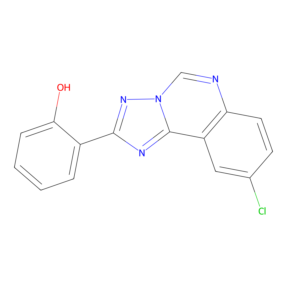 2-(9-Chloro-[1,2,4]triazolo[1,5-c]quinazolin-2-yl)phenol molecular structure, CAS 1282132-29-9