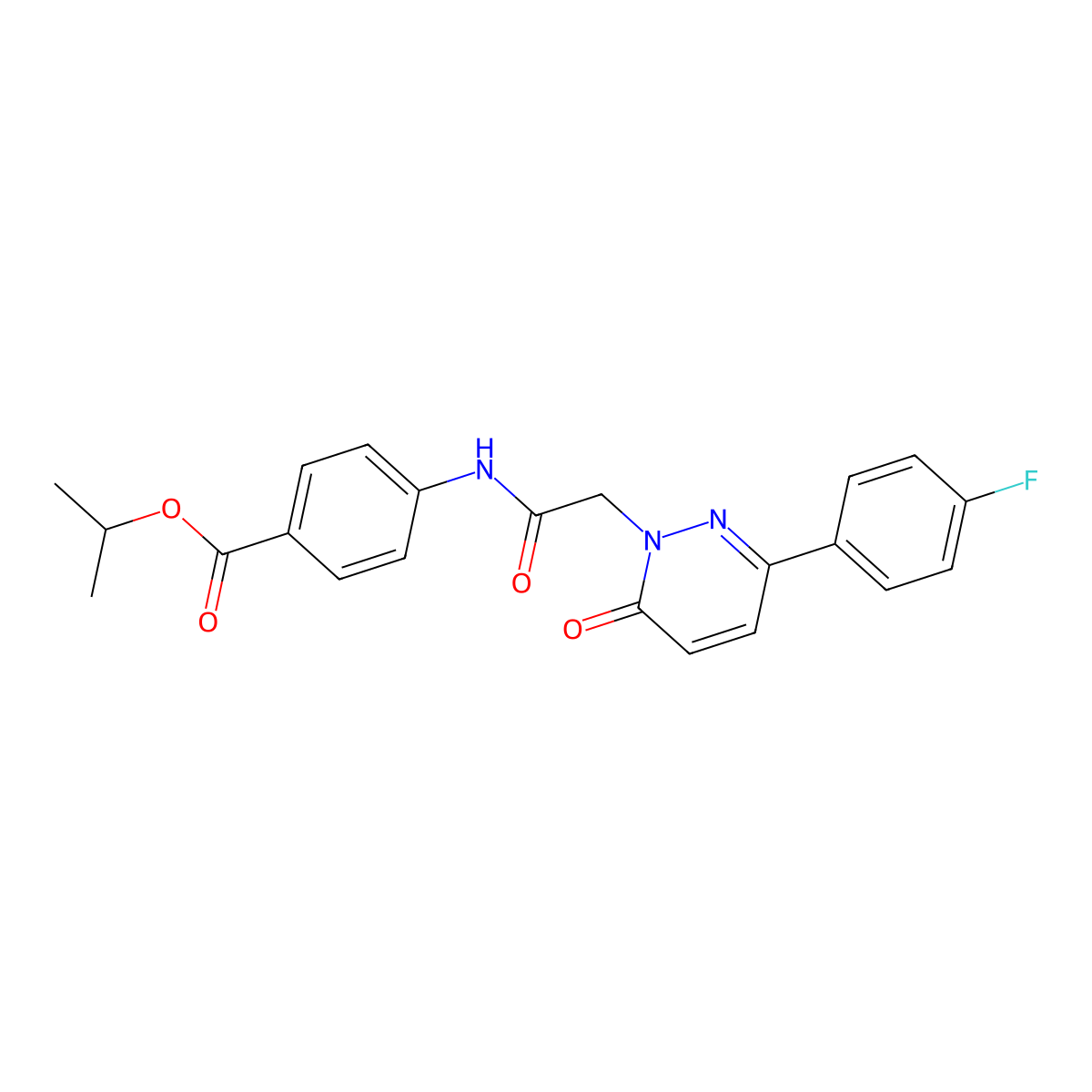propan-2-yl 4-({[3-(4-fluorophenyl)-6-oxopyridazin-1(6H)-yl]acetyl}amino)benzoate molecular structure, CAS 1282132-30-2