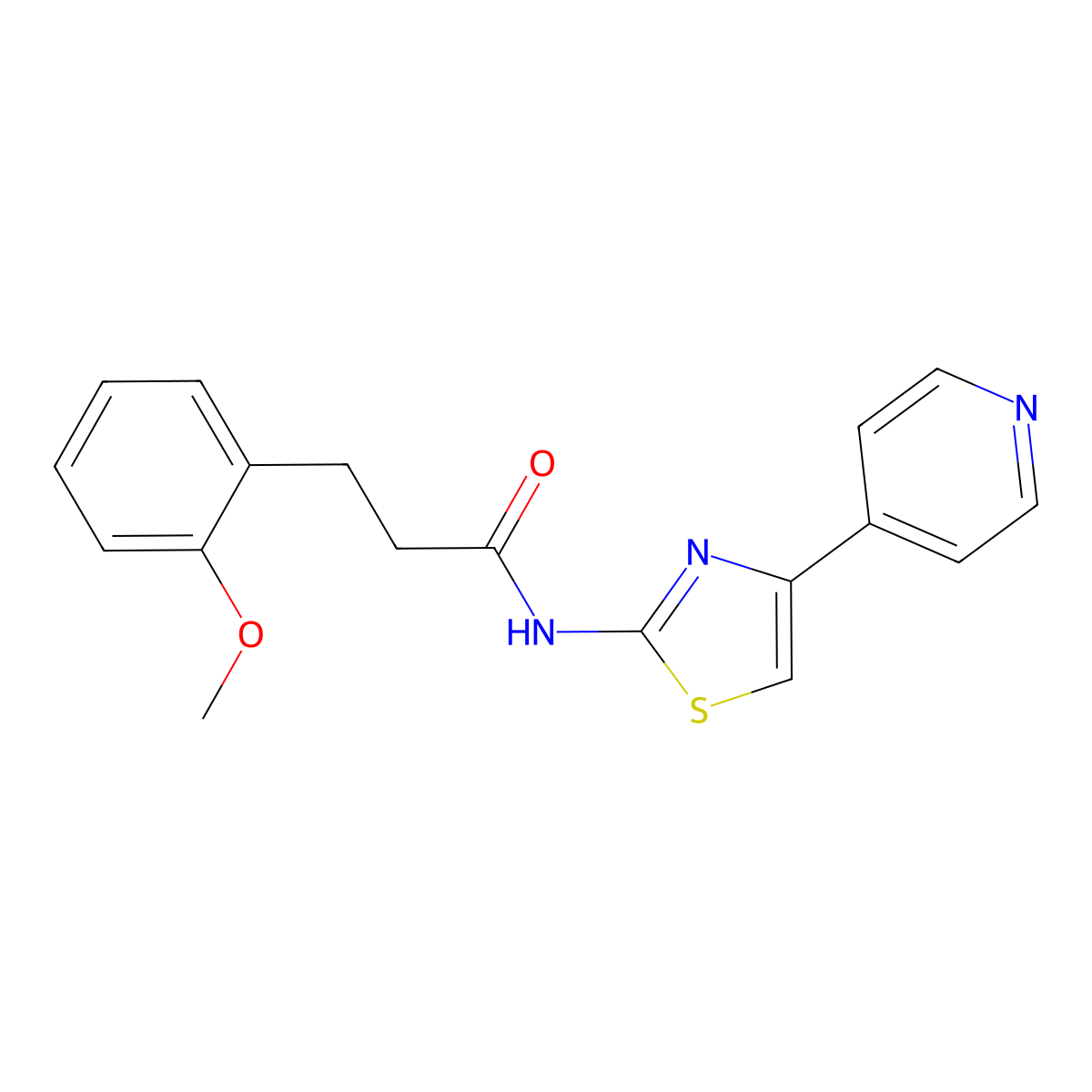 3-(2-methoxyphenyl)-N-[(2Z)-4-(pyridin-4-yl)-1,3-thiazol-2(3H)-ylidene]propanamide molecular structure, CAS 1282132-34-6