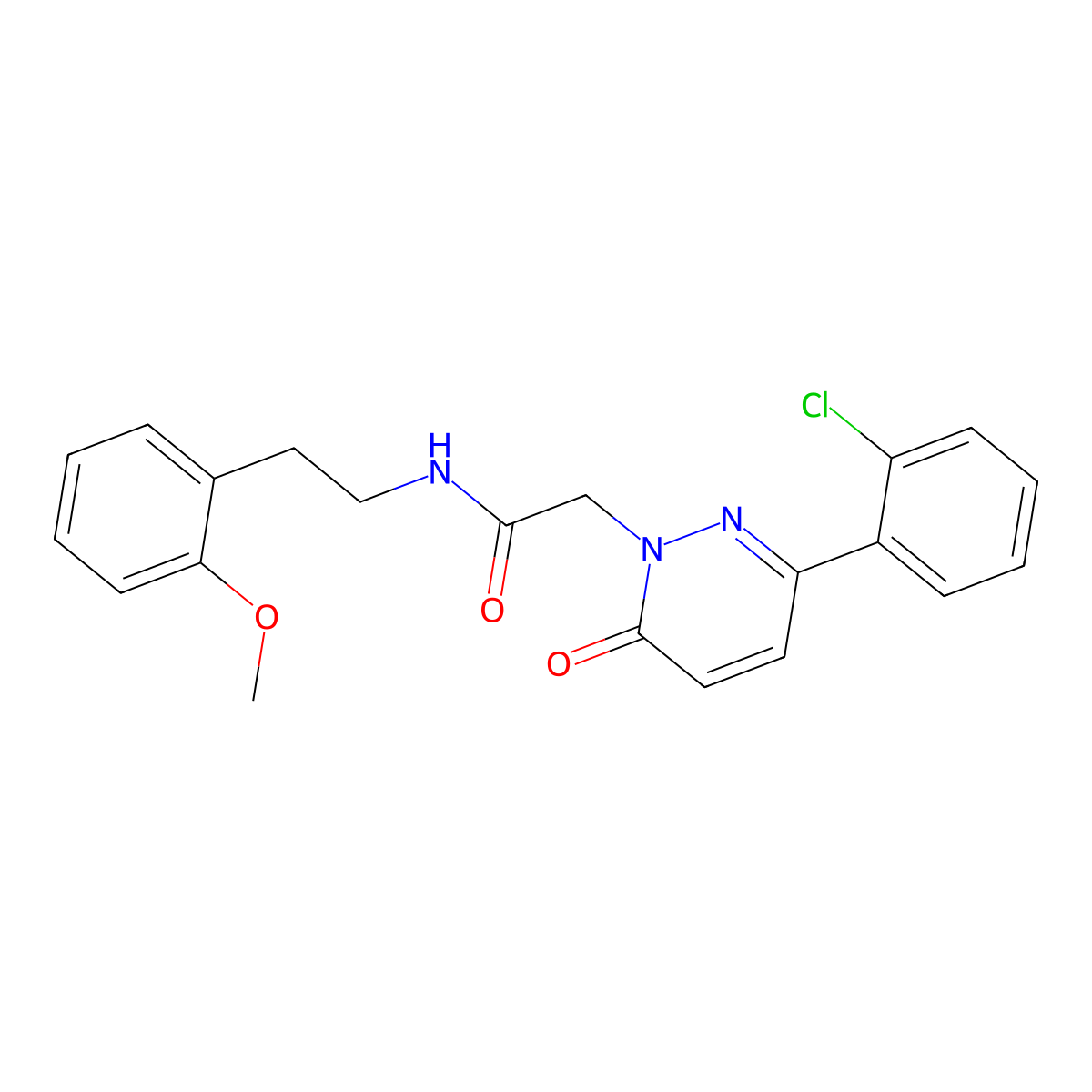 2-[3-(2-chlorophenyl)-6-oxo-1(6H)-pyridazinyl]-N~1~-(2-methoxyphenethyl)acetamide molecular structure, CAS 1282132-40-4