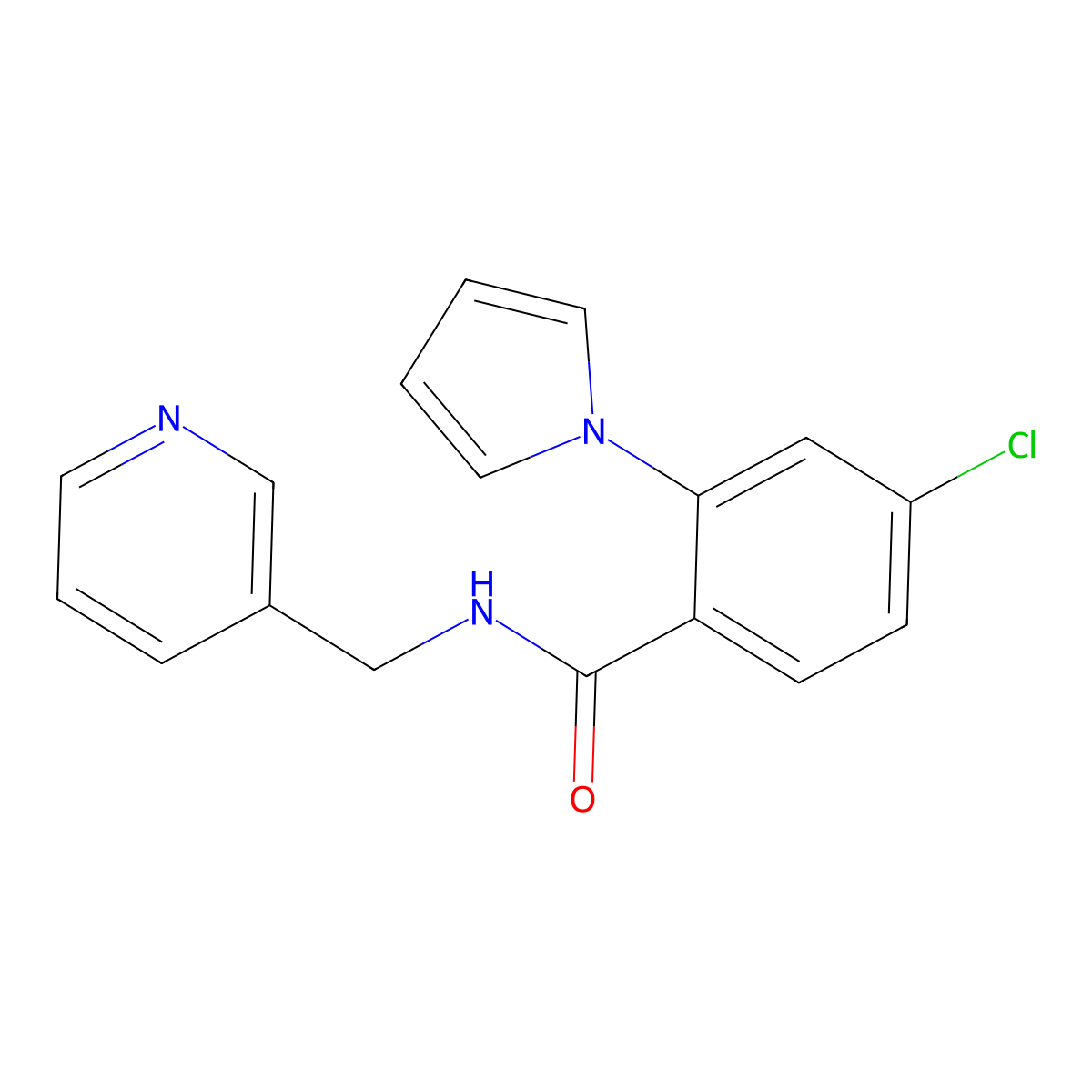 4-chloro-N-(pyridin-3-ylmethyl)-2-(1H-pyrrol-1-yl)benzamide molecular structure, CAS 1282132-59-5