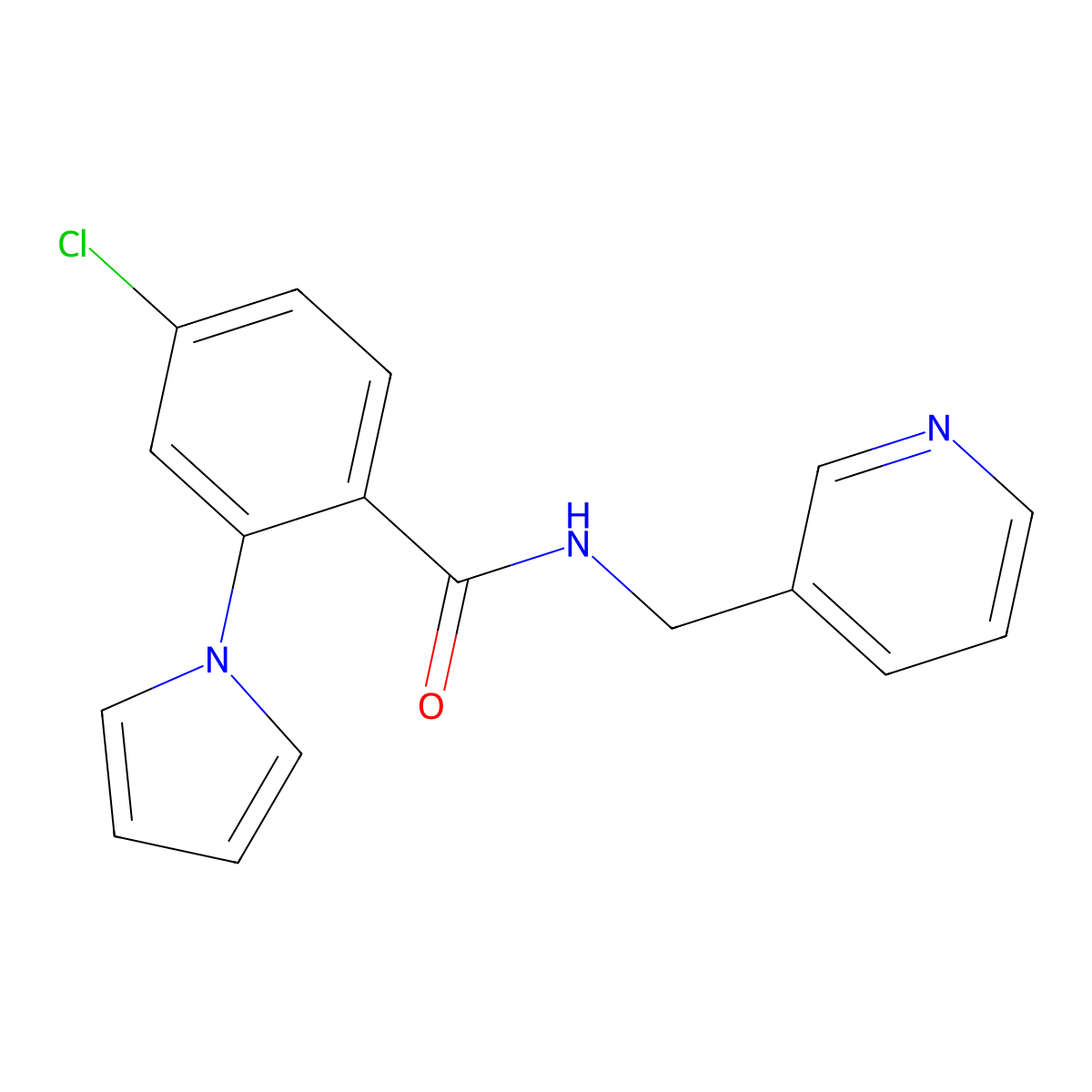 4-chloro-N-(pyridin-3-ylmethyl)-2-(1H-pyrrol-1-yl)benzamide molecular structure, CAS 1282132-59-5