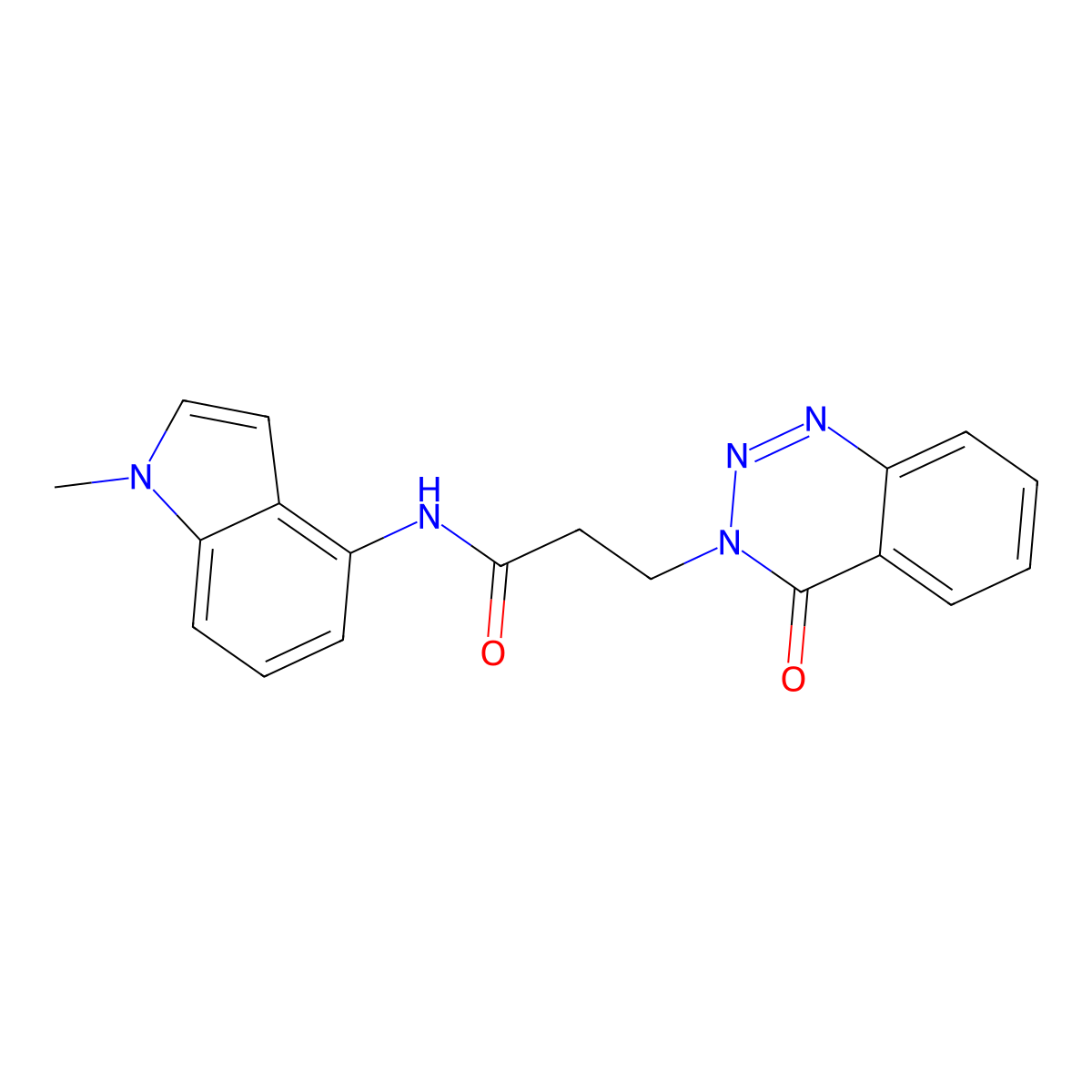 N-(1-methyl-1H-indol-4-yl)-3-(4-oxo-1,2,3-benzotriazin-3(4H)-yl)propanamide molecular structure, CAS 1282132-67-5