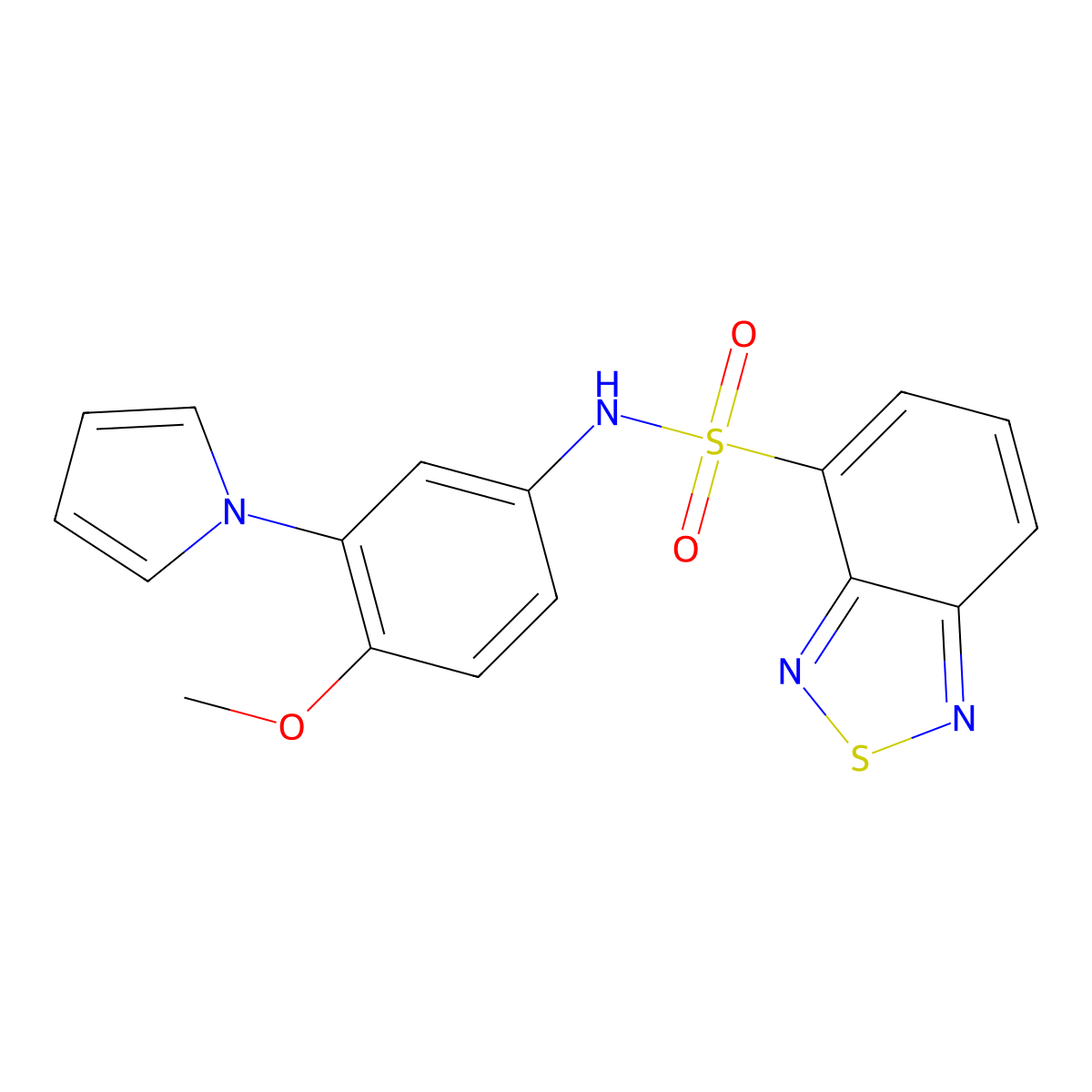 N-[4-methoxy-3-(1H-pyrrol-1-yl)phenyl]-2,1,3-benzothiadiazole-4-sulfonamide molecular structure, CAS 1282132-83-5