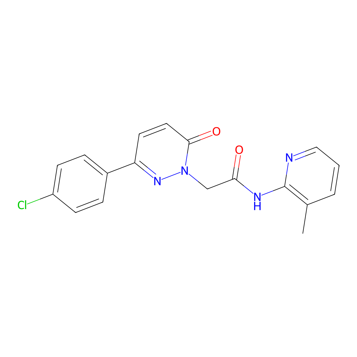 2-(3-(4-chlorophenyl)-6-oxopyridazin-1(6H)-yl)-N-(3-methylpyridin-2-yl)acetamide molecular structure, CAS 1282133-01-0