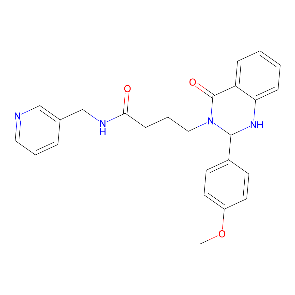 4-[2-(4-methoxyphenyl)-4-oxo-1,4-dihydroquinazolin-3(2H)-yl]-N-(pyridin-3-ylmethyl)butanamide molecular structure, CAS 1282133-07-6