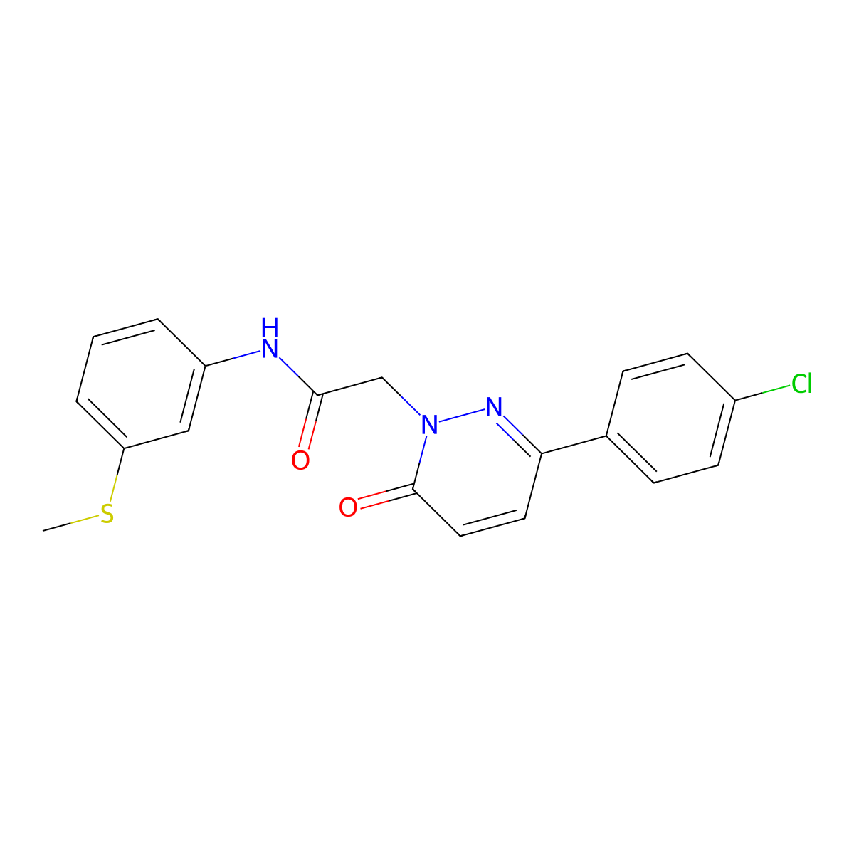 2-[3-(4-chlorophenyl)-6-oxopyridazin-1(6H)-yl]-N-[3-(methylsulfanyl)phenyl]acetamide molecular structure, CAS 1282133-21-4