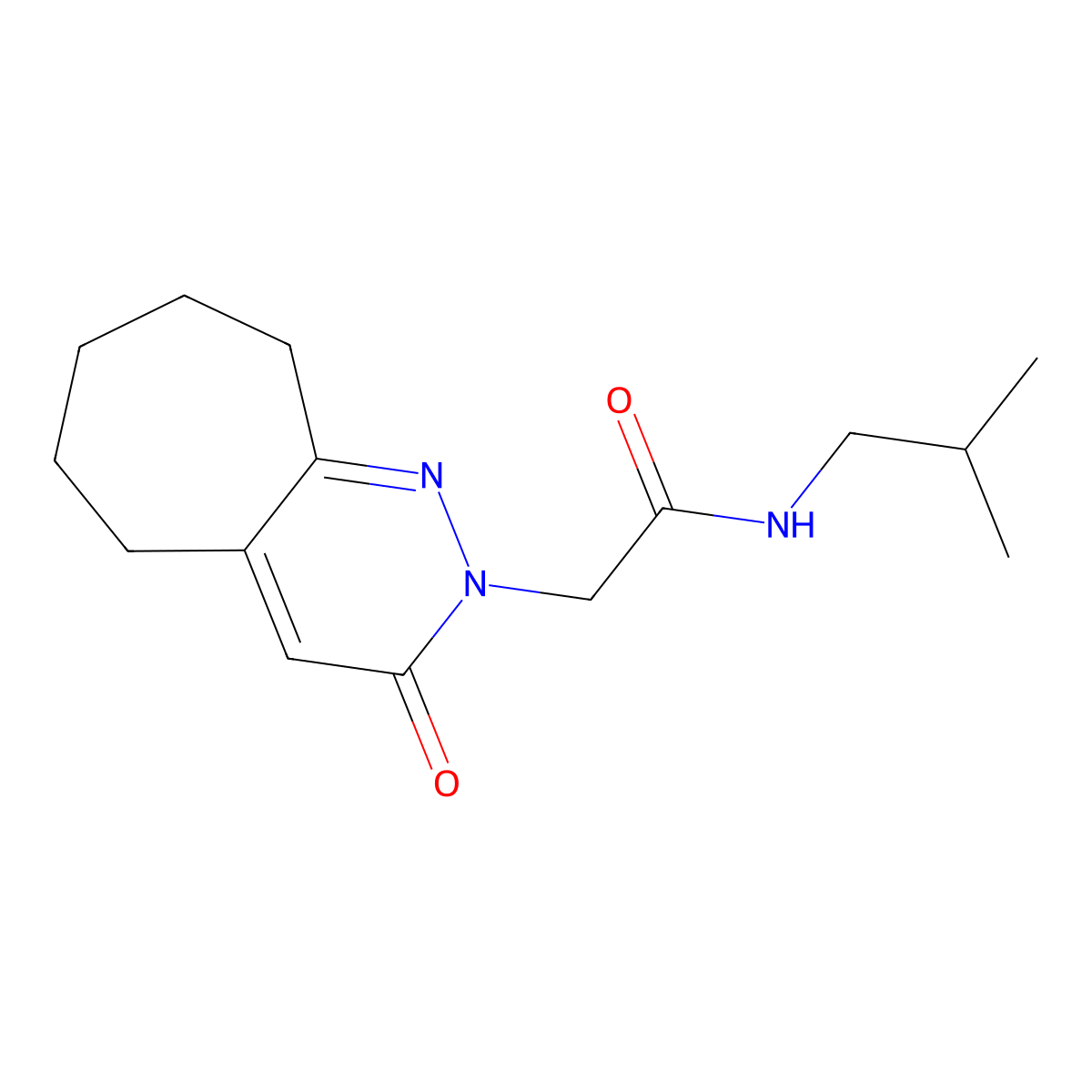 N-(2-methylpropyl)-2-(3-oxo-3,5,6,7,8,9-hexahydro-2H-cyclohepta[c]pyridazin-2-yl)acetamide molecular structure, CAS 1282133-36-1