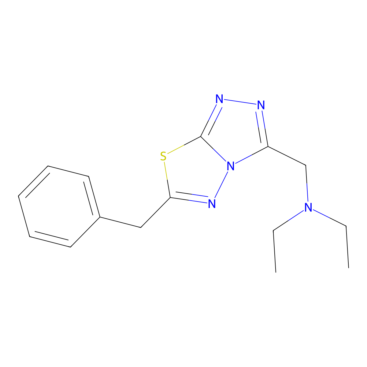 N-[(6-benzyl[1,2,4]triazolo[3,4-b][1,3,4]thiadiazol-3-yl)methyl]-N,N-diethylamine molecular structure, CAS 1282133-46-3