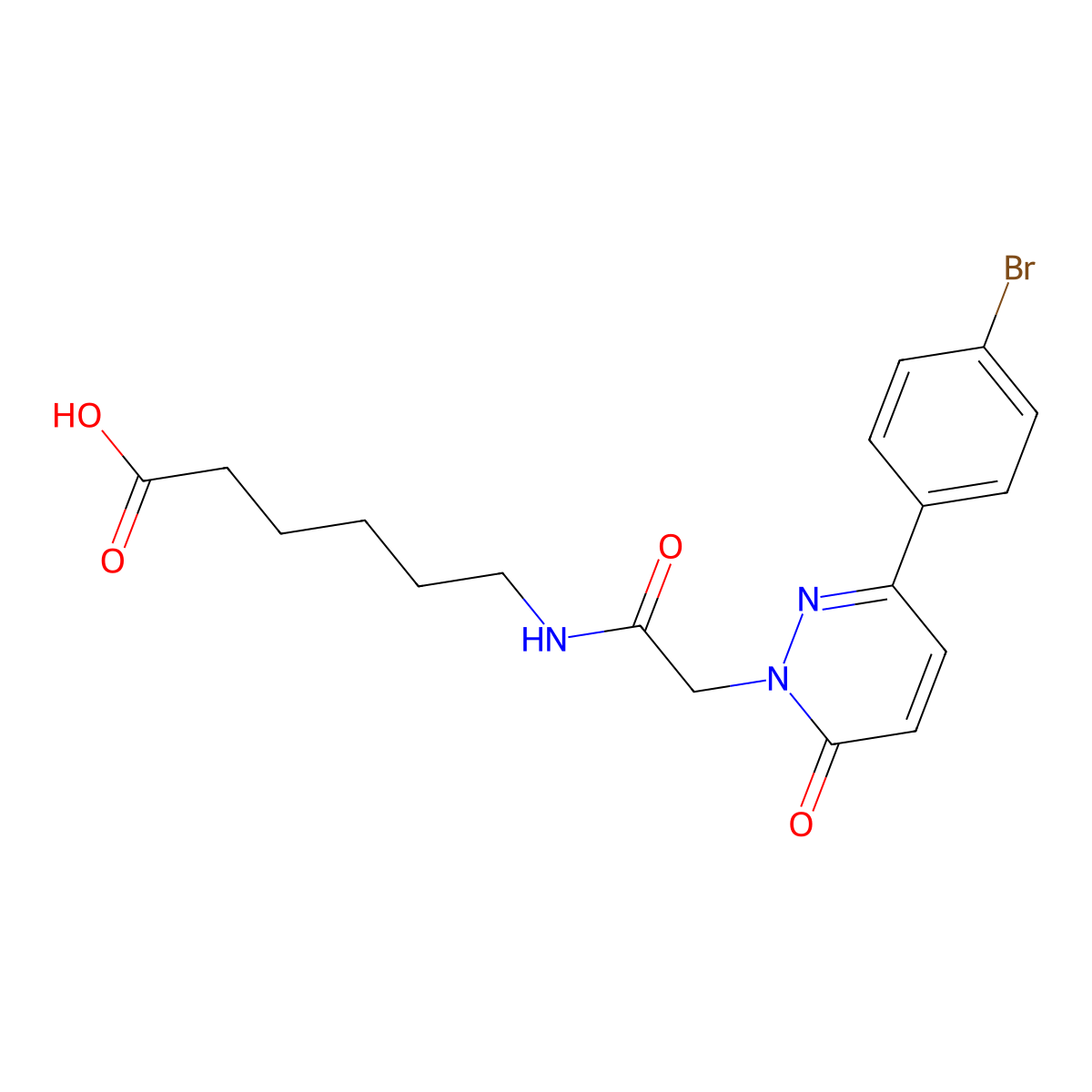 6-({[3-(4-bromophenyl)-6-oxopyridazin-1(6H)-yl]acetyl}amino)hexanoic acid molecular structure, CAS 1282133-68-9