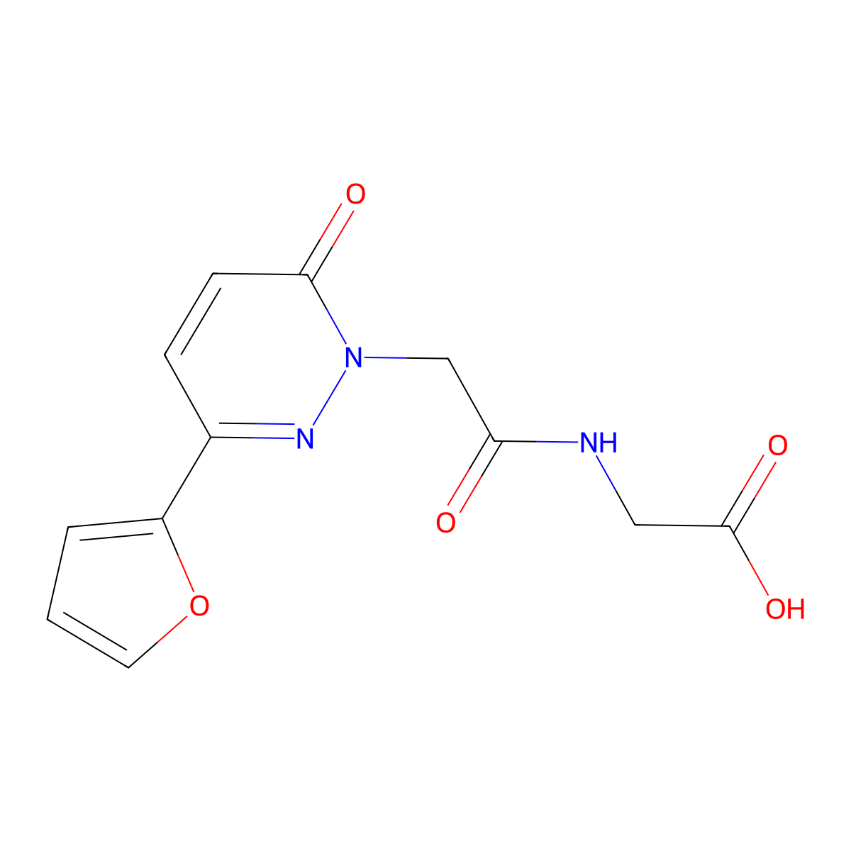 N-{[3-(furan-2-yl)-6-oxopyridazin-1(6H)-yl]acetyl}glycine molecular structure, CAS 1282133-70-3