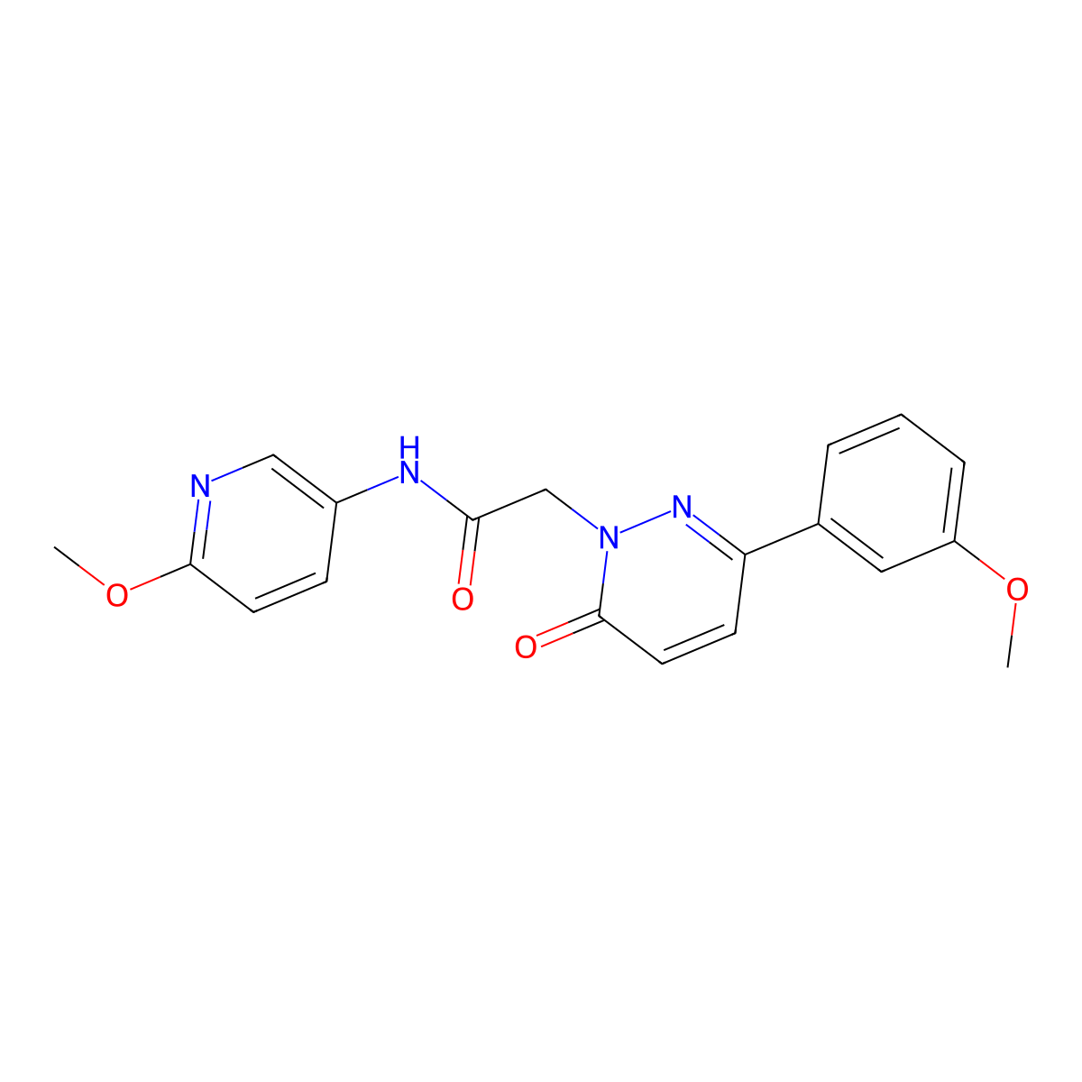 2-[3-(3-methoxyphenyl)-6-oxopyridazin-1(6H)-yl]-N-(6-methoxypyridin-3-yl)acetamide molecular structure, CAS 1282134-02-4