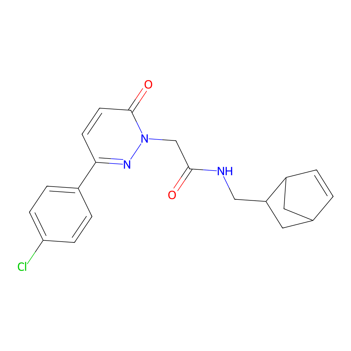 N-(bicyclo[2.2.1]hept-5-en-2-ylmethyl)-2-[3-(4-chlorophenyl)-6-oxopyridazin-1(6H)-yl]acetamide molecular structure, CAS 1282140-32-2