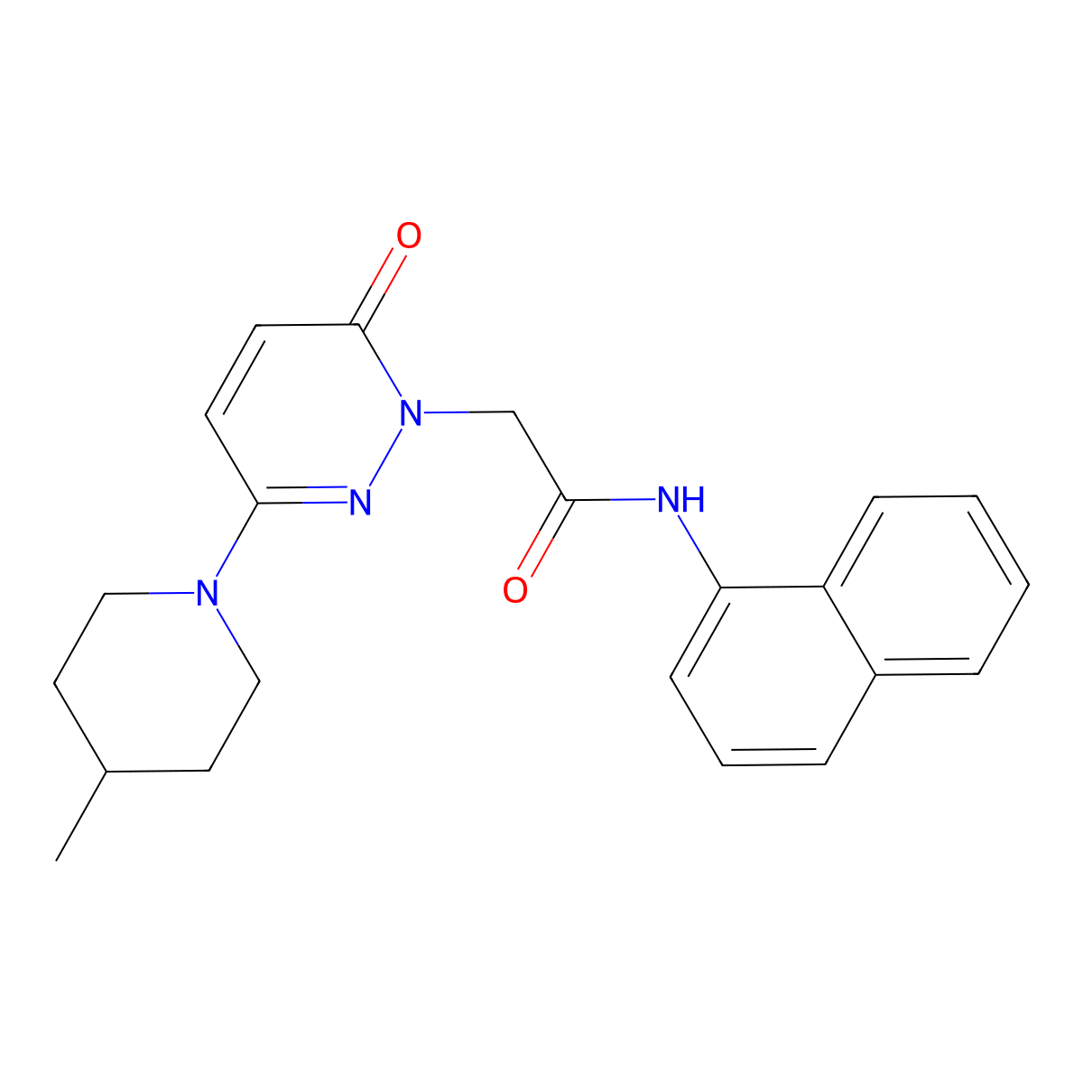 2-(3-(4-methylpiperidin-1-yl)-6-oxopyridazin-1(6H)-yl)-N-(naphthalen-1-yl)acetamide molecular structure, CAS 1282140-63-9
