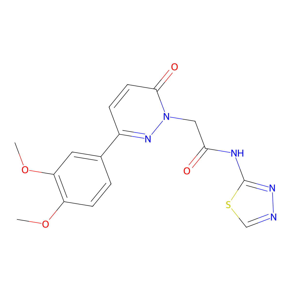 2-[3-(3,4-dimethoxyphenyl)-6-oxopyridazin-1(6H)-yl]-N-[(2E)-1,3,4-thiadiazol-2(3H)-ylidene]acetamide molecular structure, CAS 1282140-68-4