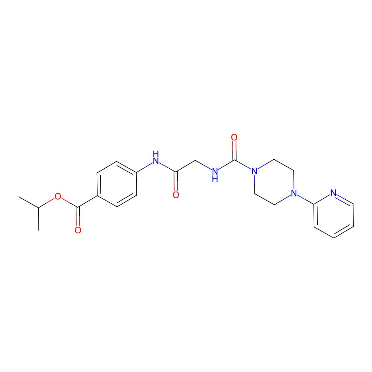 propan-2-yl 4-[(N-{[4-(pyridin-2-yl)piperazin-1-yl]carbonyl}glycyl)amino]benzoate molecular structure, CAS 1282140-70-8