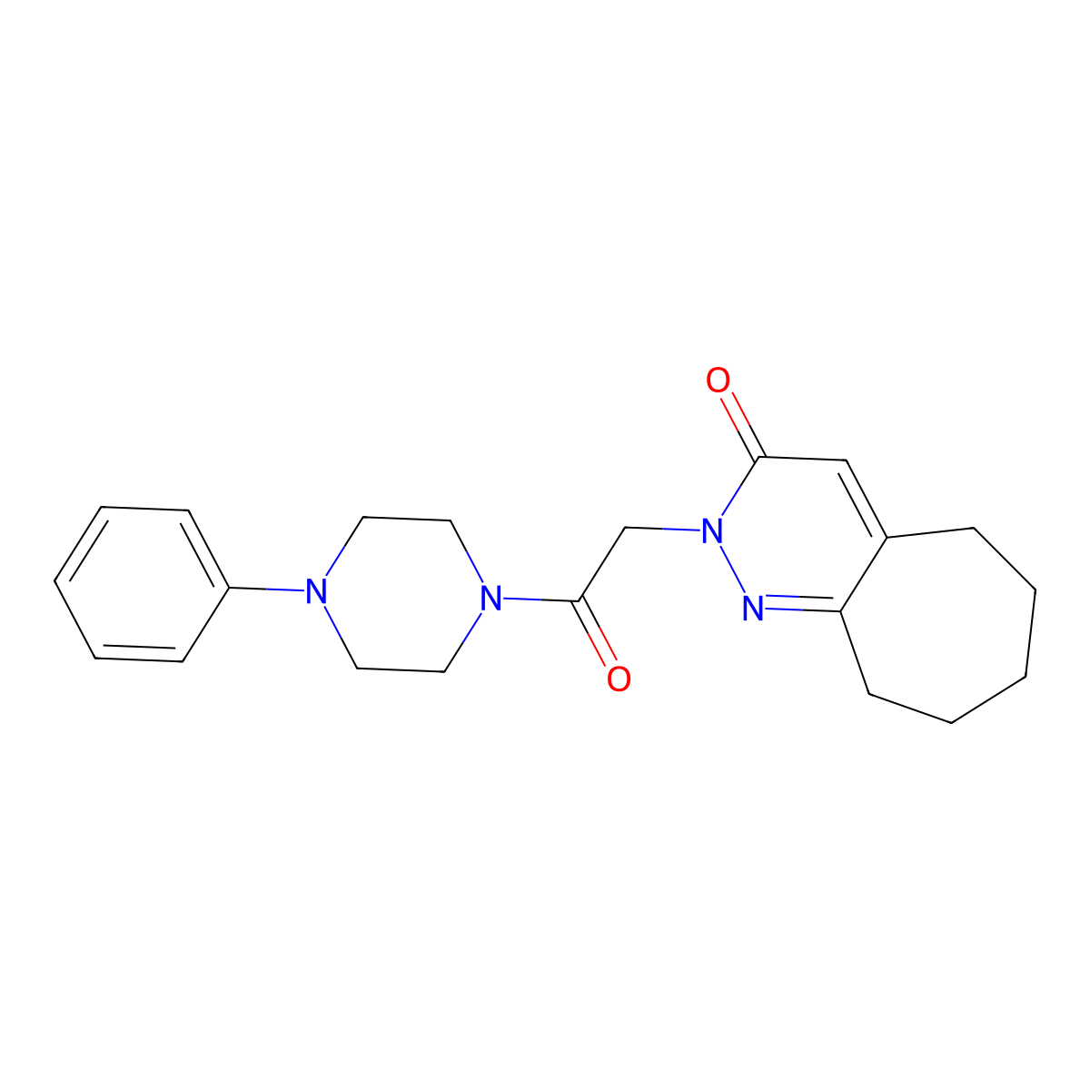 2-[2-oxo-2-(4-phenylpiperazino)ethyl]-2,5,6,7,8,9-hexahydro-3H-cyclohepta[c]pyridazin-3-one molecular structure, CAS 1282140-79-7